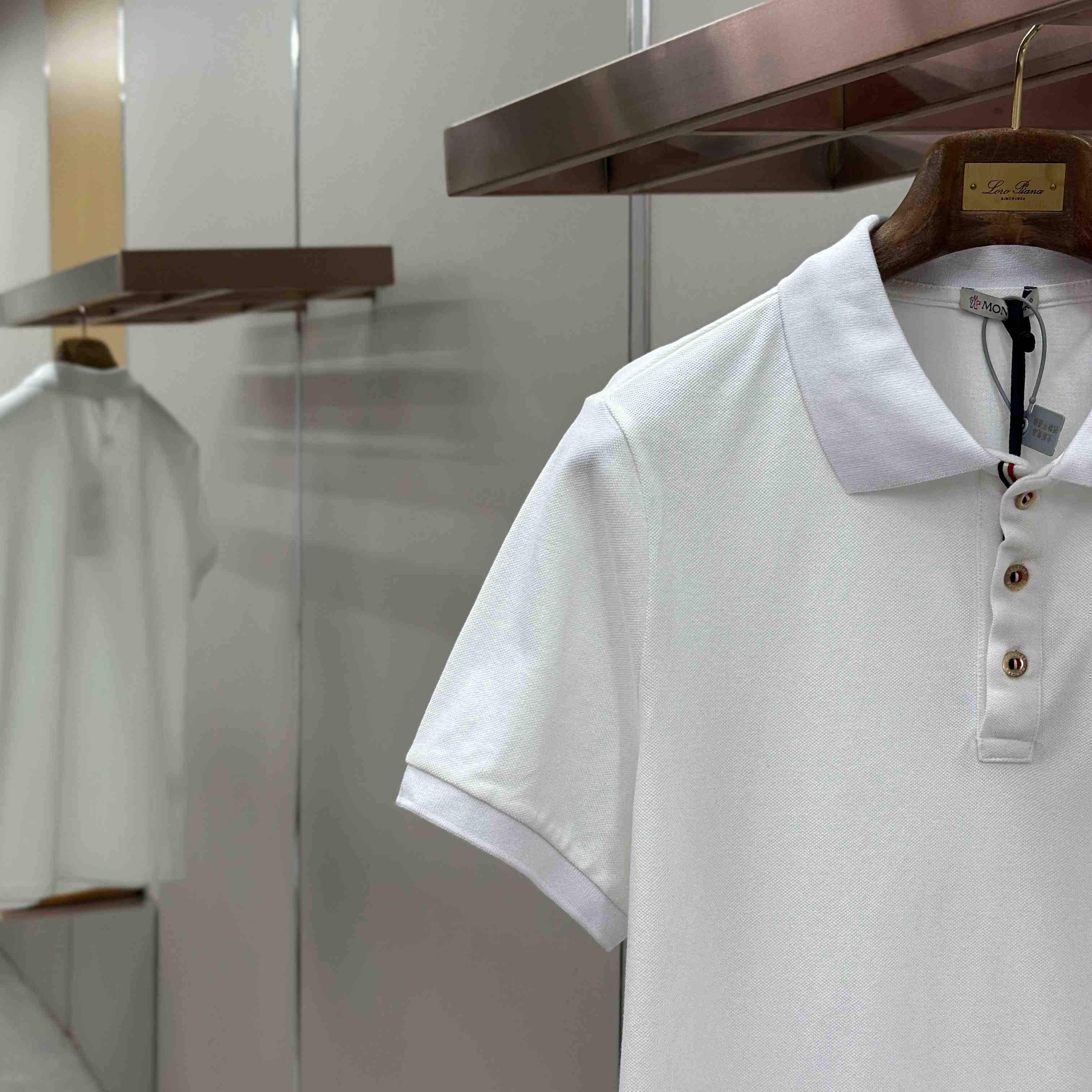 Moncler Logo Patch Cotton Polo Shirt - FashionPlug