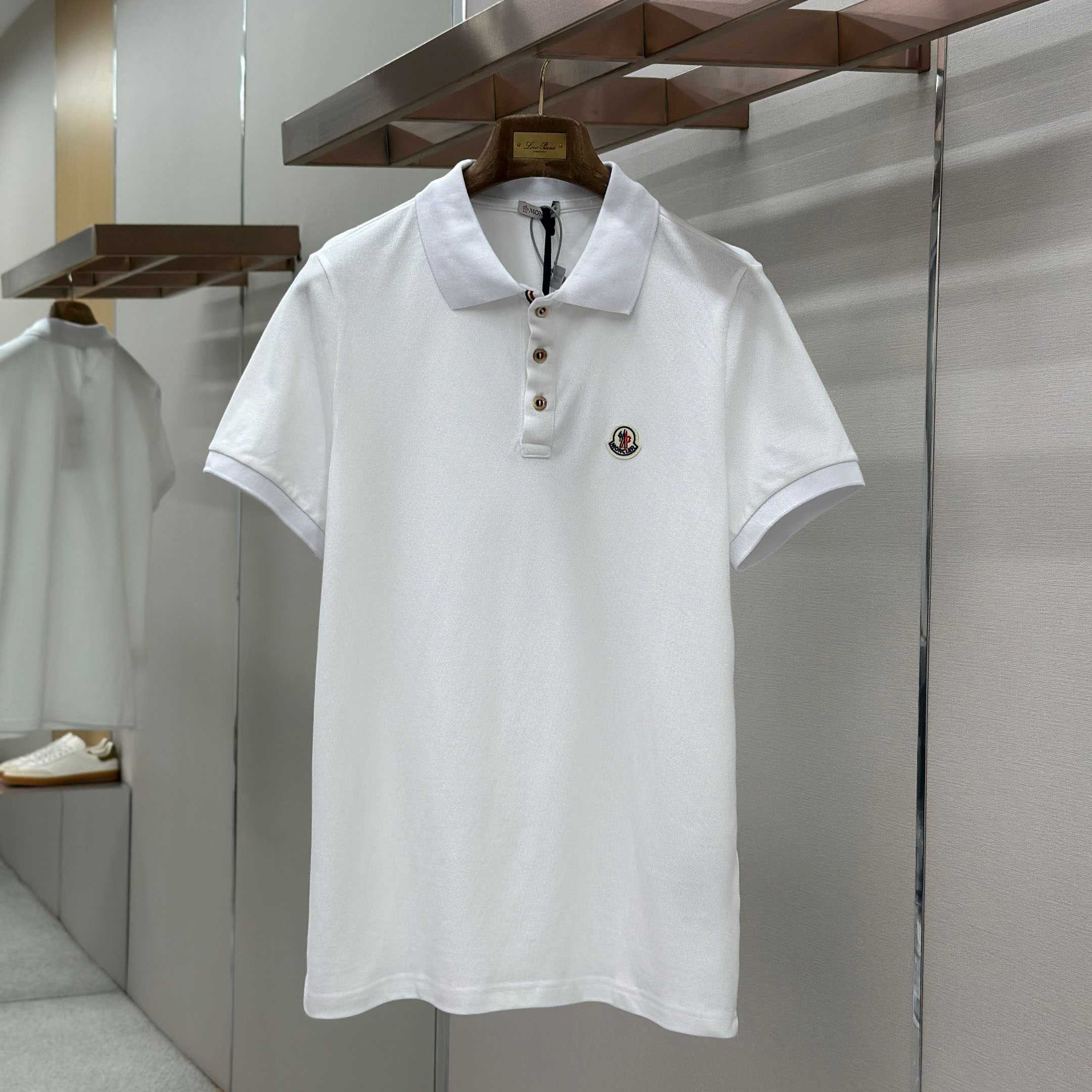 Moncler Logo Patch Cotton Polo Shirt - FashionPlug