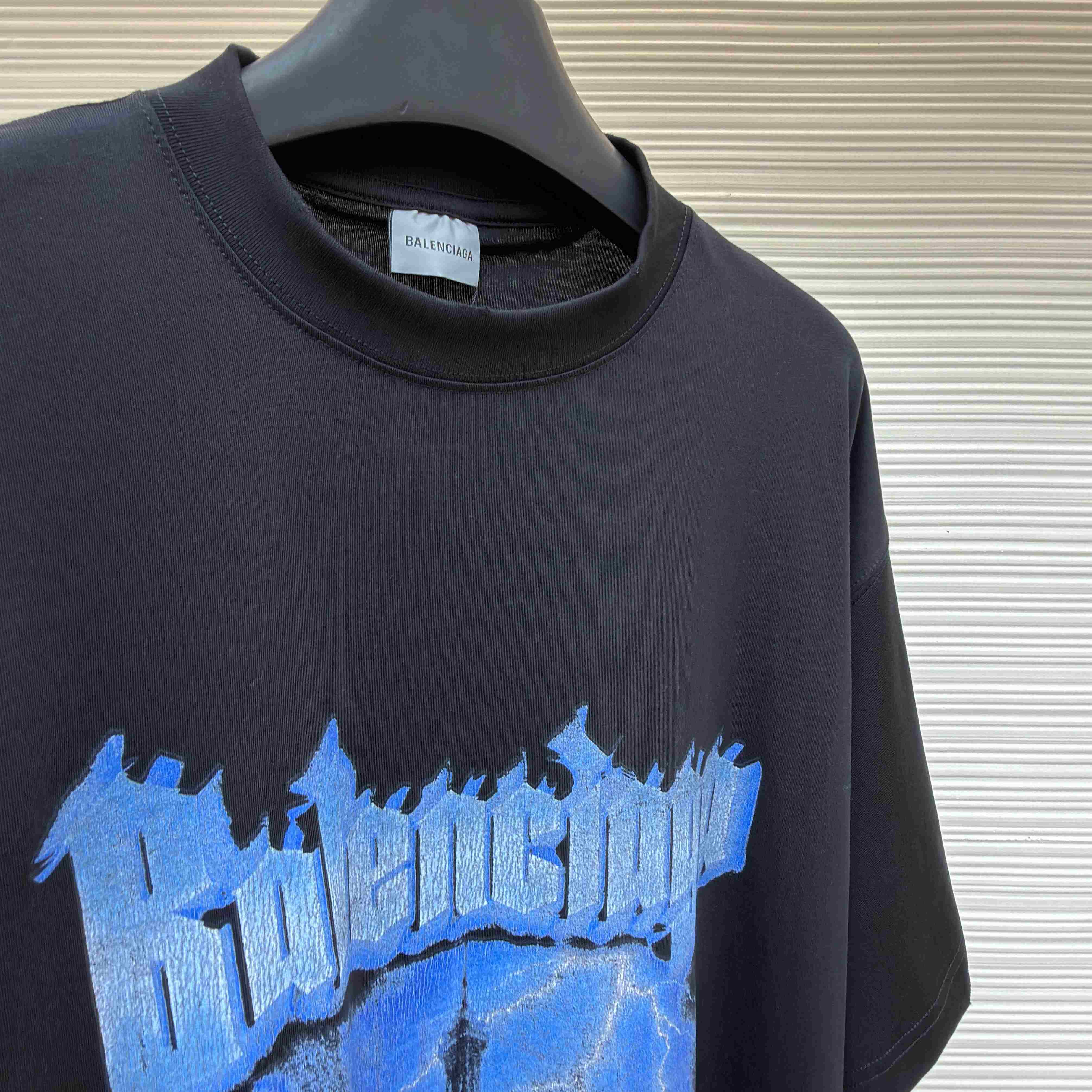 Balenciaga Paris Thunderstorm Oversized T-shirt In Black - FashionPlug