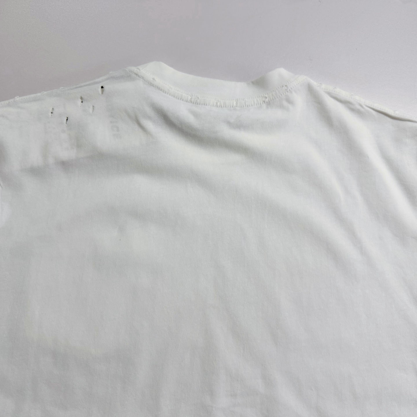 Enfants Riches Déprimés  Distressed Logo-Print Cotton-Jersey T-Shirt - White - FashionPlug