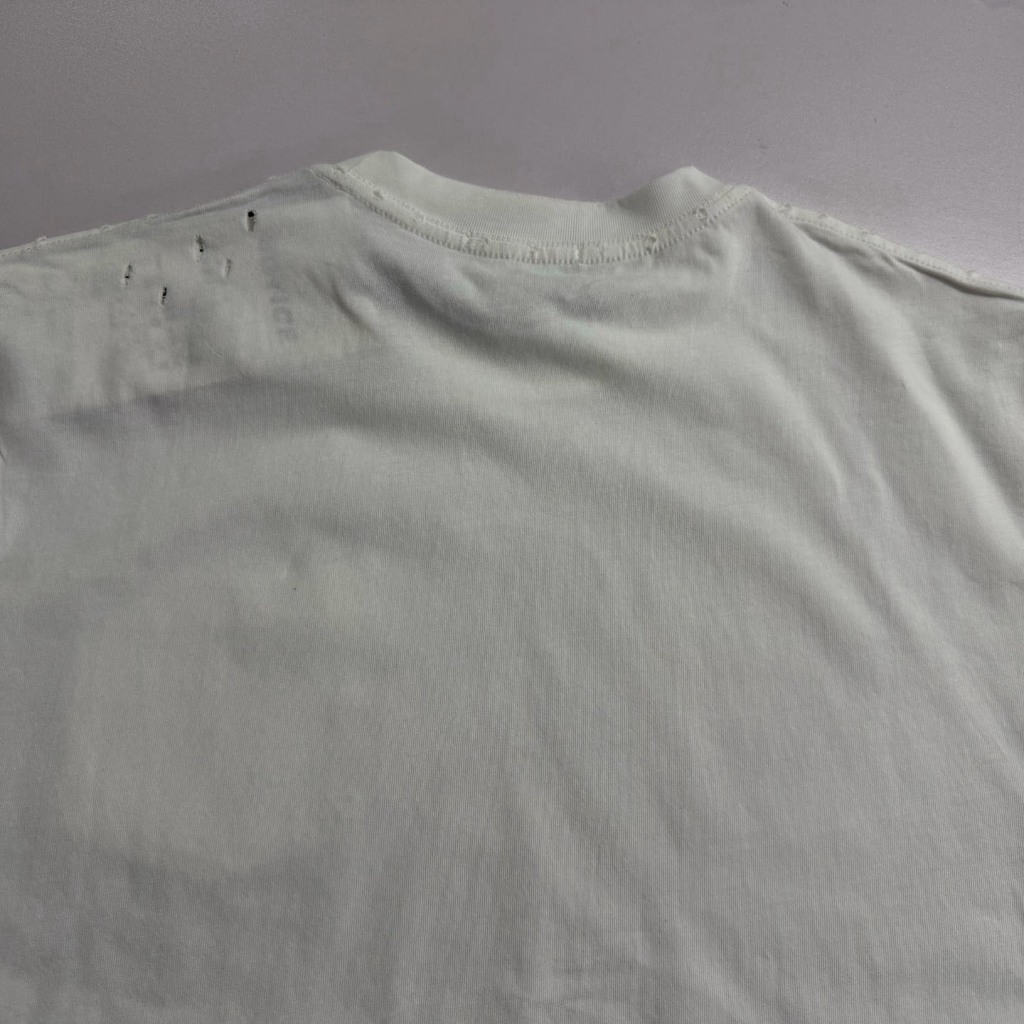 Enfants Riches Déprimés  Distressed Logo-Print Cotton-Jersey T-Shirt - White - FashionPlug