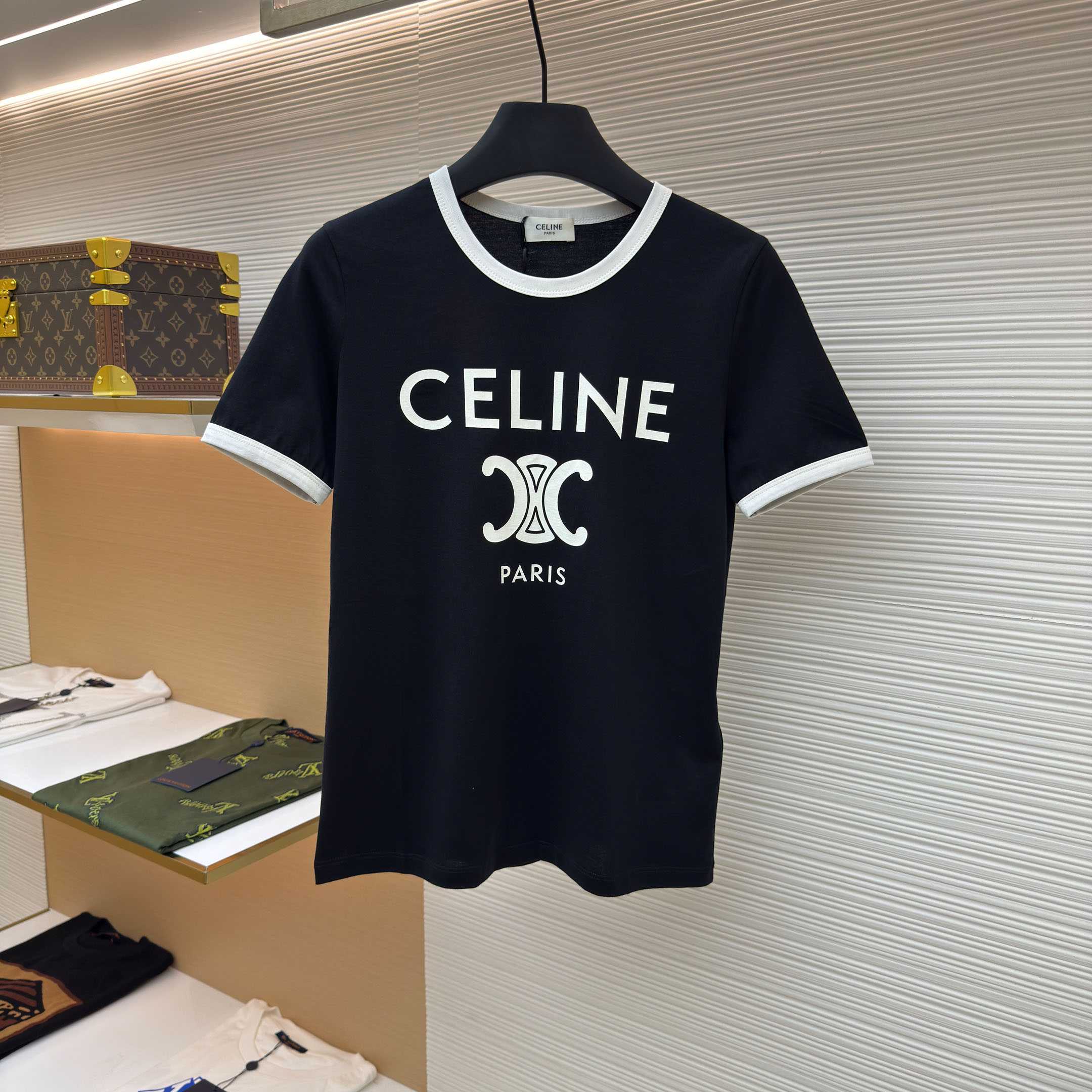 celine Paris T-shirt In Cotton Jersey - FashionPlug