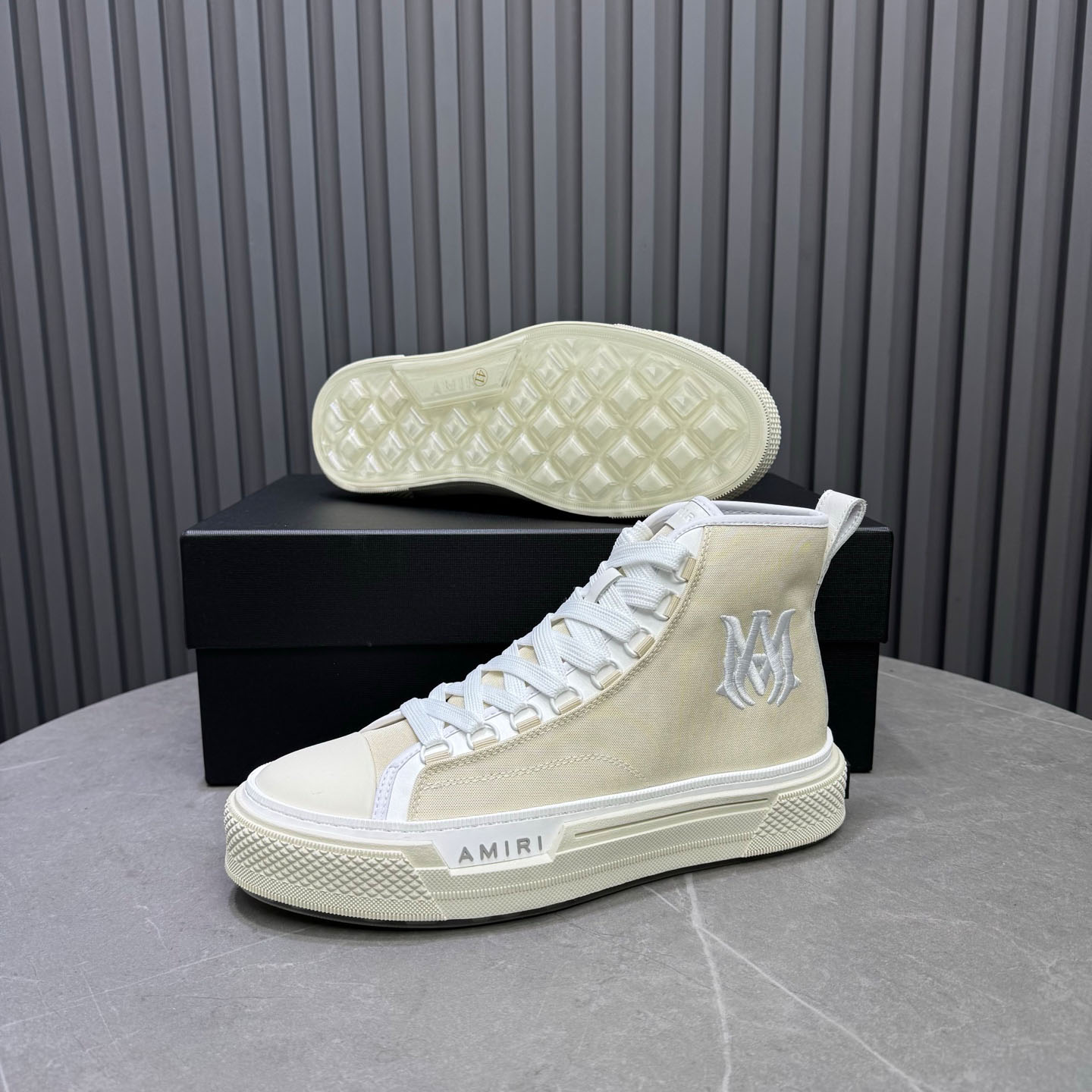 Amiri M.A. Logo Court High 'Alabaster' - FashionPlug