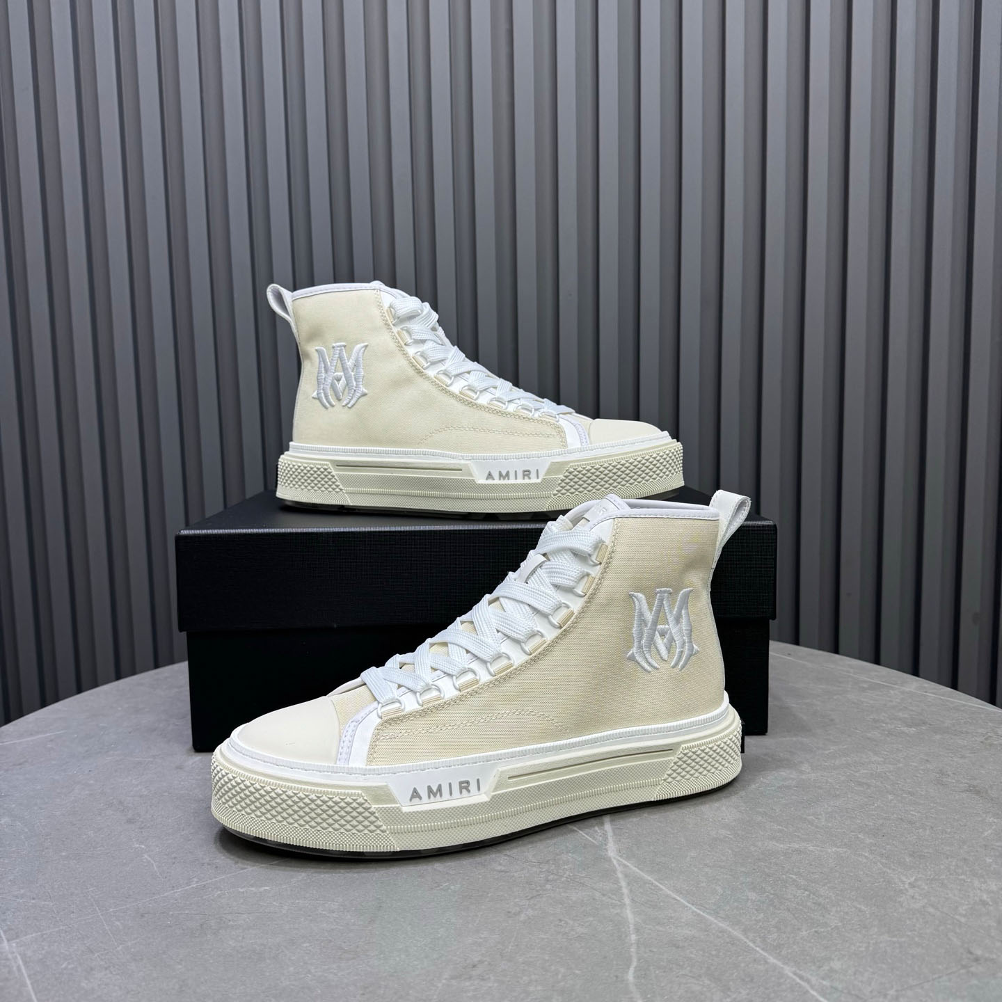 Amiri M.A. Logo Court High 'Alabaster' - FashionPlug