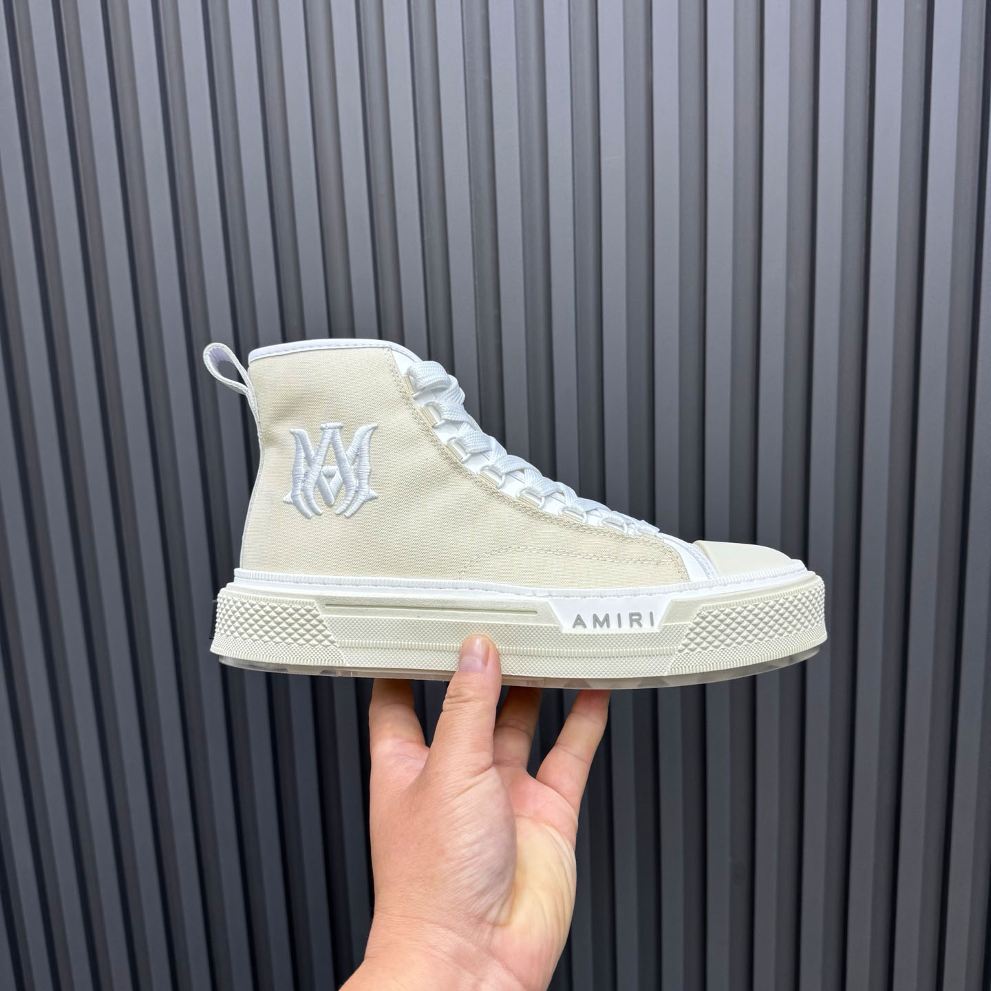 Amiri M.A. Logo Court High 'Alabaster' - FashionPlug