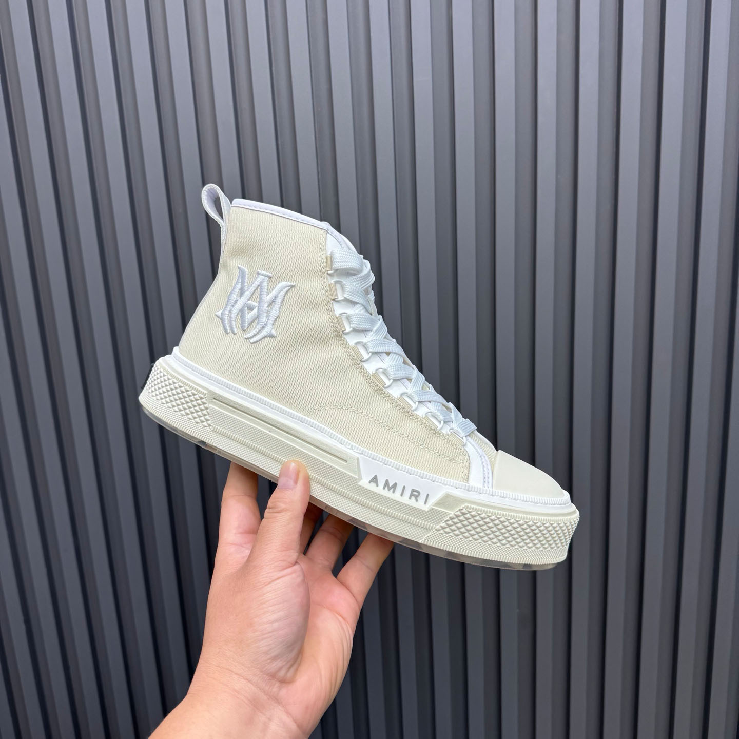 Amiri M.A. Logo Court High 'Alabaster' - FashionPlug