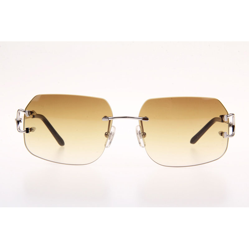 Cartier CT 4193833 Sunglasses In Silver Gradient Brown - FashionPlug