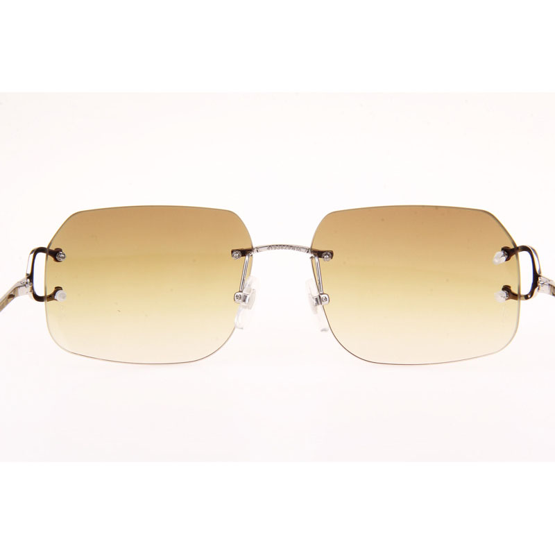 Cartier CT 4193833 Sunglasses In Silver Gradient Brown - FashionPlug