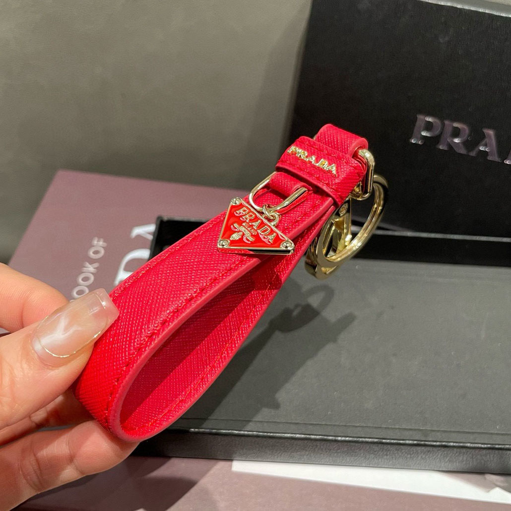 Prada Saffiano Leather Keychain - FashionPlug