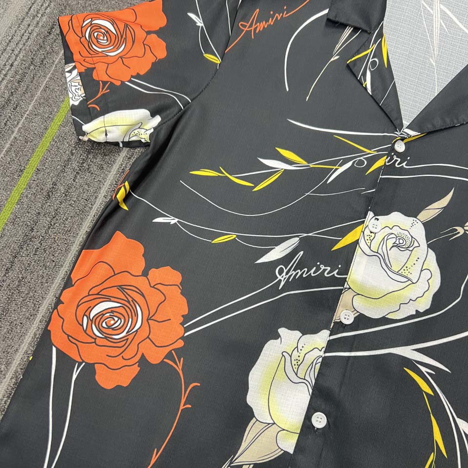 Amiri Floral Camp Shirt 'Black' - FashionPlug