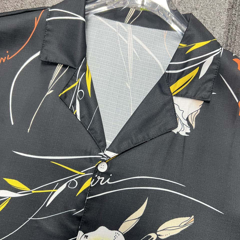 Amiri Floral Camp Shirt 'Black' - FashionPlug