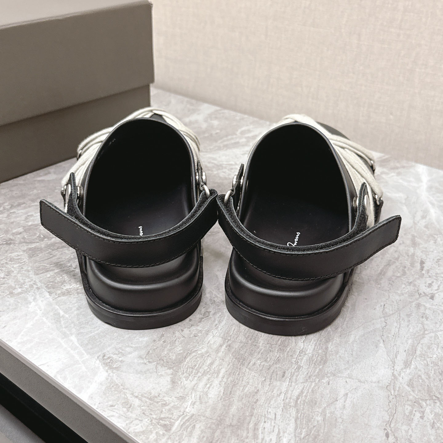 Rick Owens Leather Lace-up Cross-strap Loafers - FashionPlug