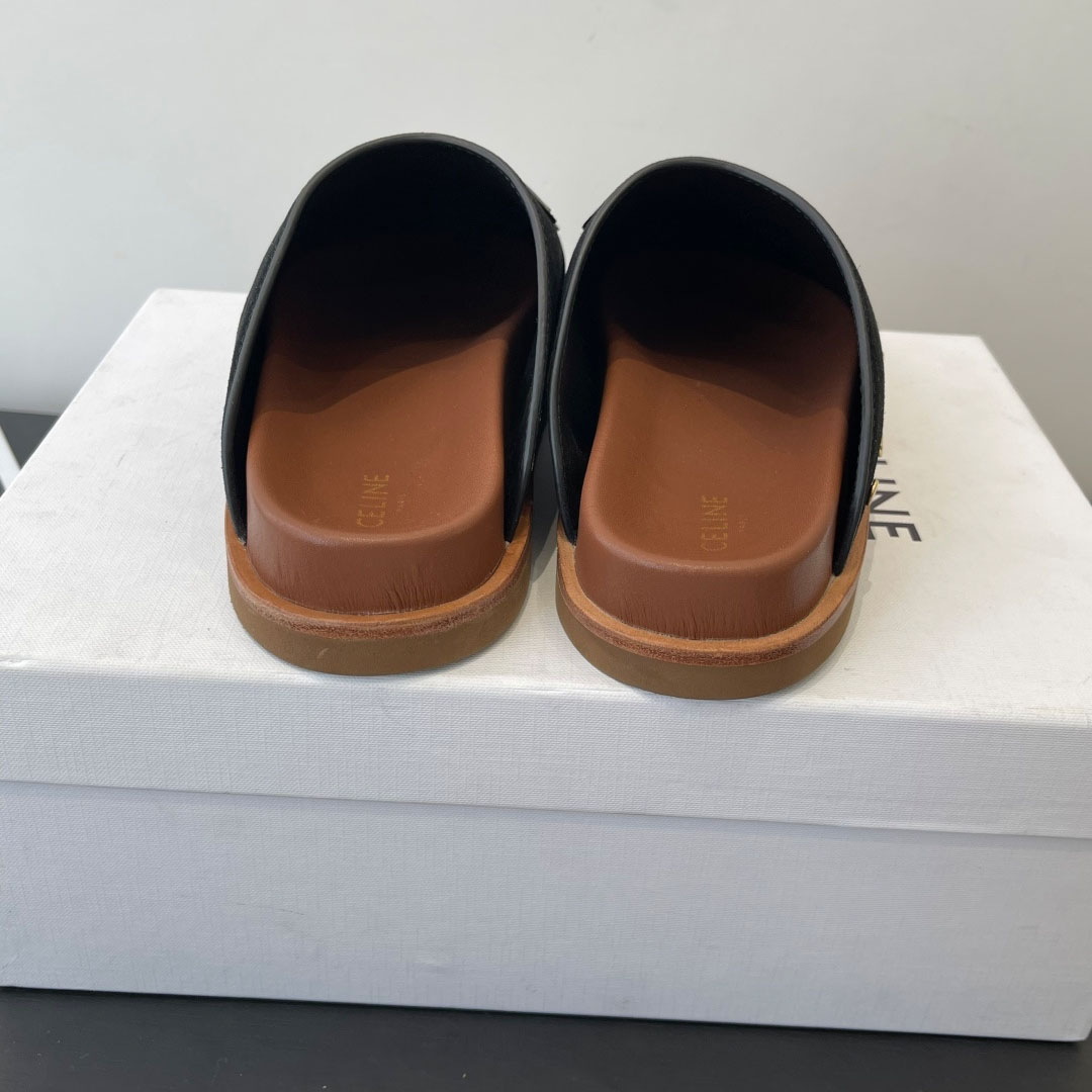 CELINE PITEA CLOG IN Suede Calfskin - FashionPlug