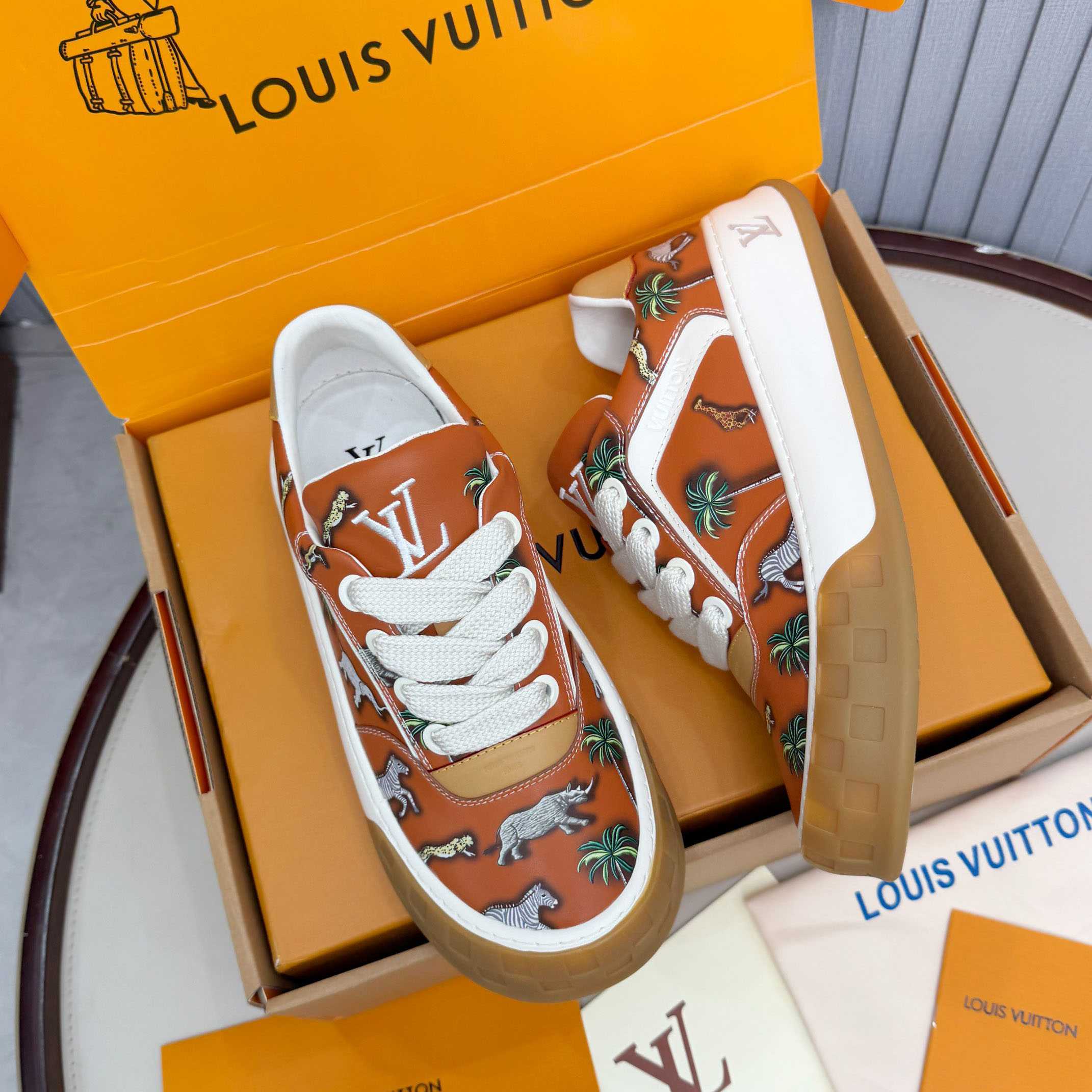 Louis Vuitton LV x The Darjeeling Limited LV Tilted Sneaker  1AJTL3 - FashionPlug