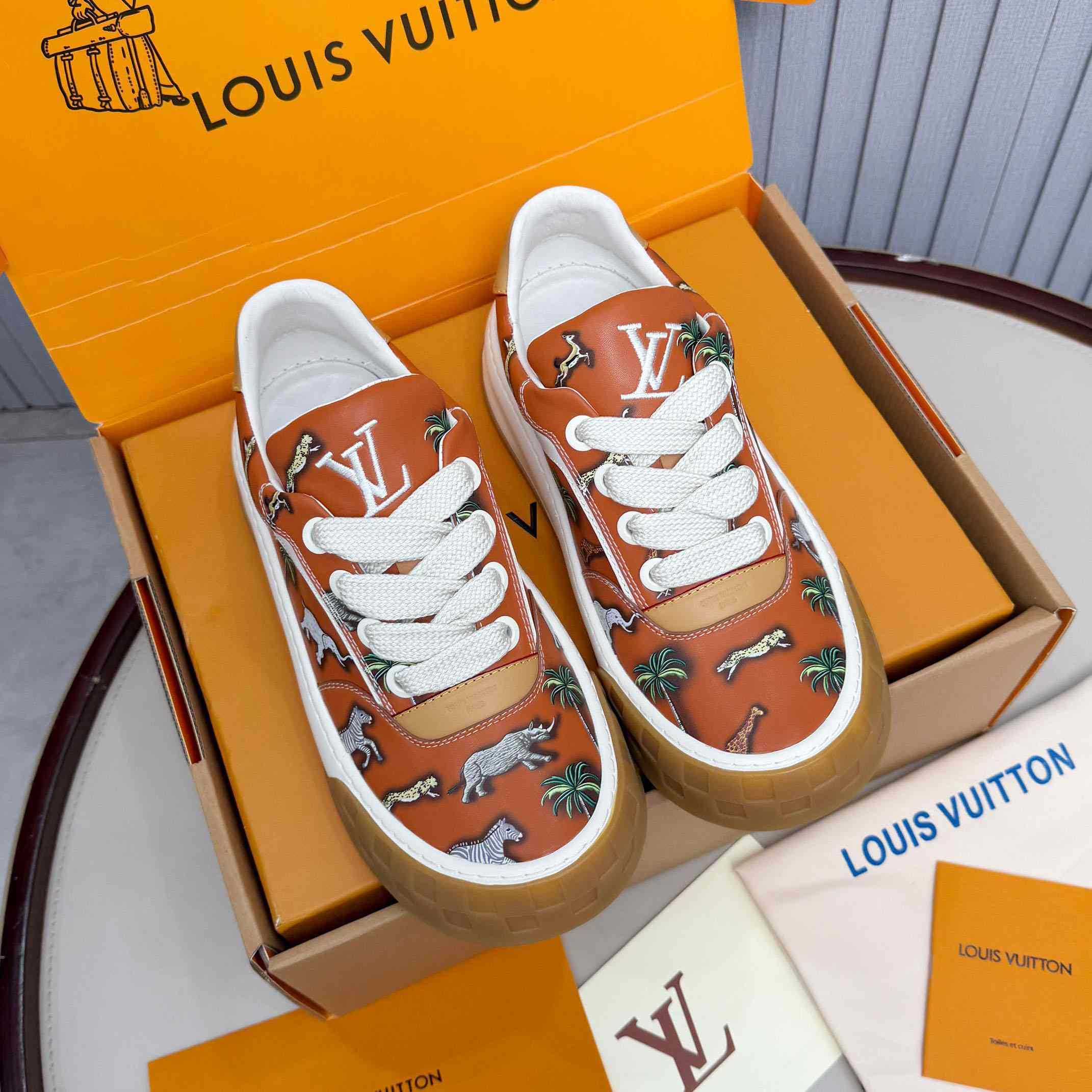 Louis Vuitton LV x The Darjeeling Limited LV Tilted Sneaker  1AJTL3 - FashionPlug