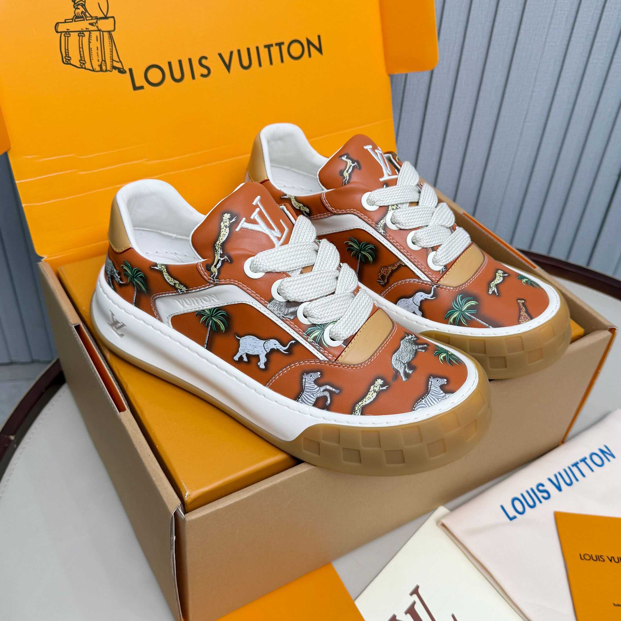 Louis Vuitton LV x The Darjeeling Limited LV Tilted Sneaker  1AJTL3 - FashionPlug