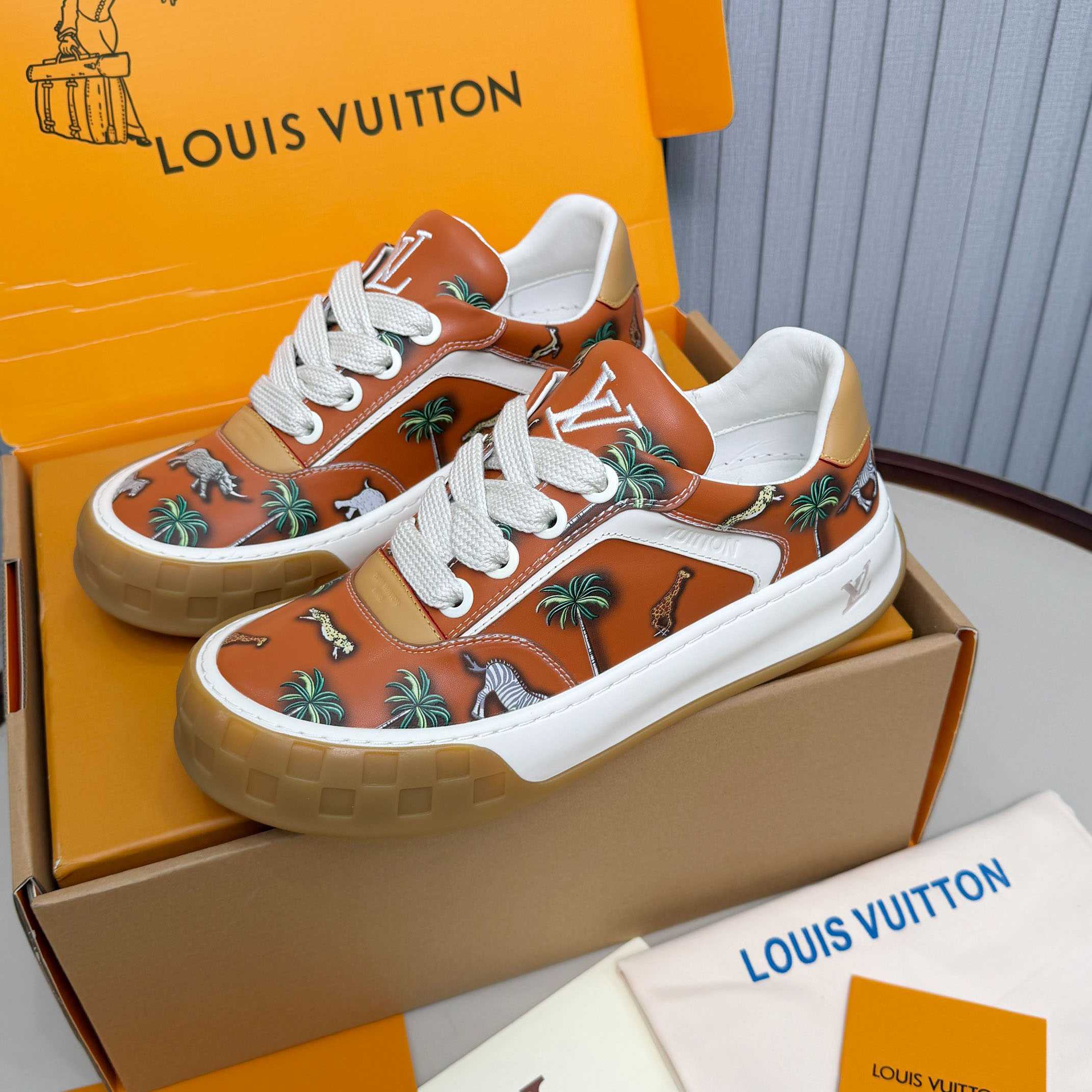 Louis Vuitton LV x The Darjeeling Limited LV Tilted Sneaker  1AJTL3 - FashionPlug