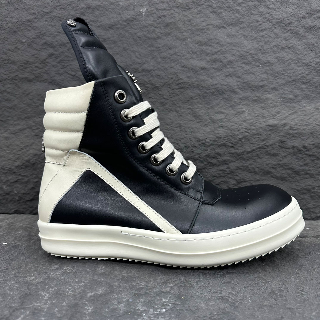 Rick Owens Chrome Hearts x Rick Owens Geobasket High 'Black' - FashionPlug