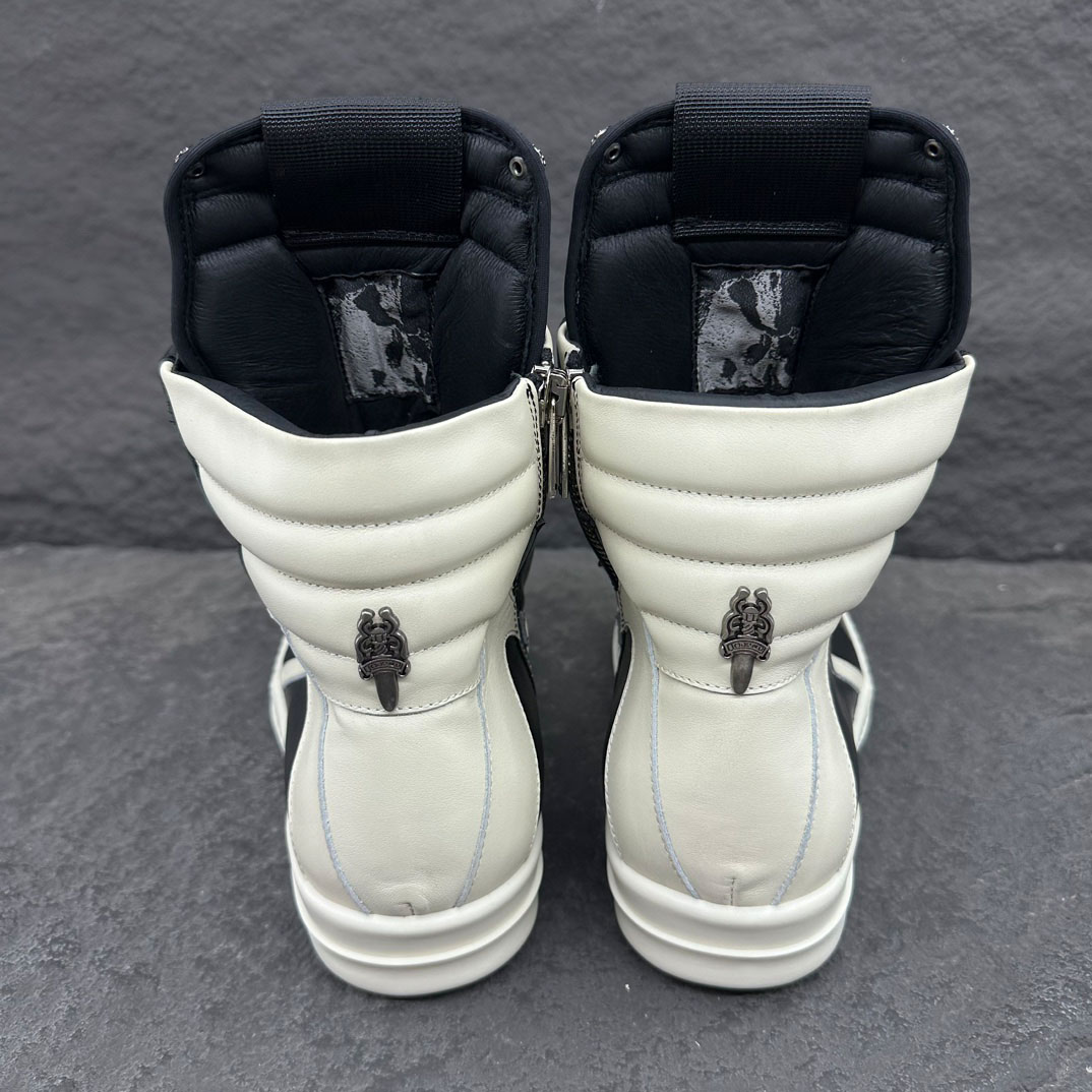 Rick Owens Chrome Hearts x Rick Owens Geobasket High 'Black' - FashionPlug
