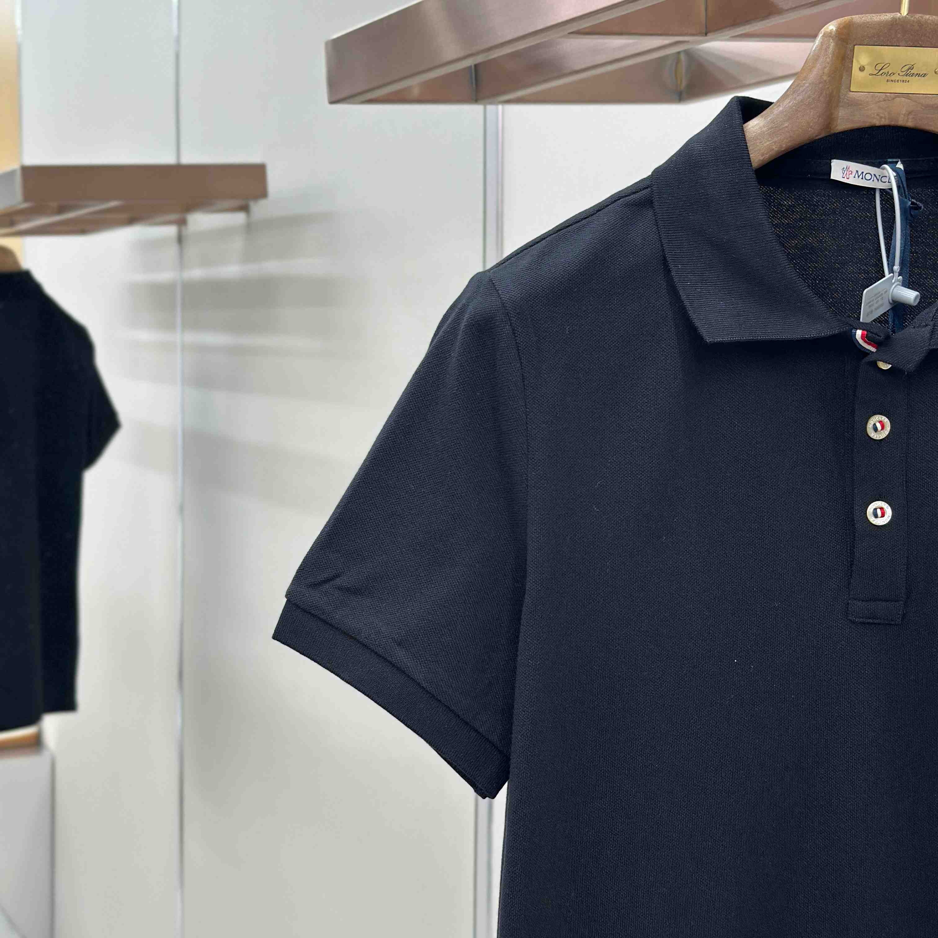 Moncler Logo Patch Cotton Polo Shirt - FashionPlug