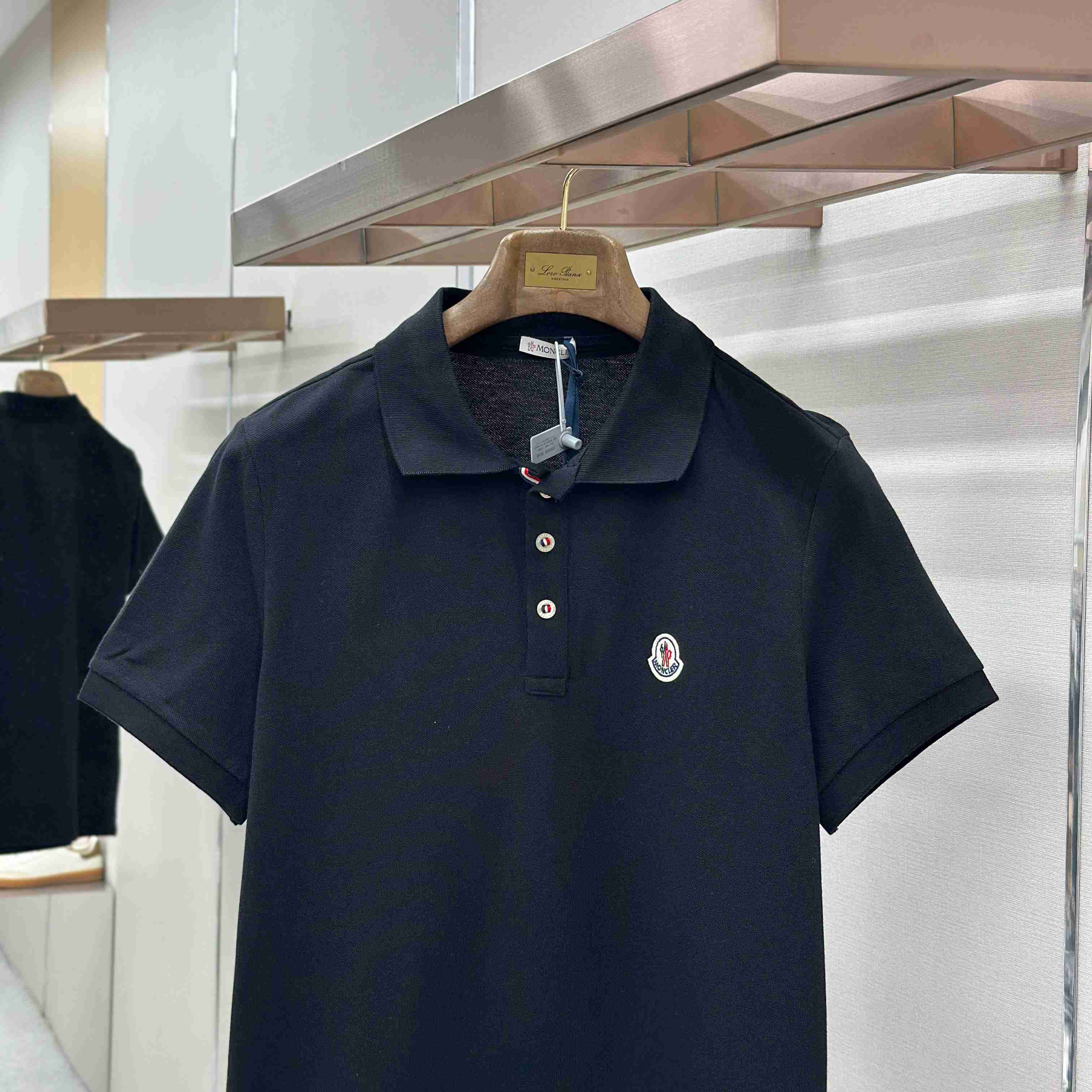 Moncler Logo Patch Cotton Polo Shirt - FashionPlug