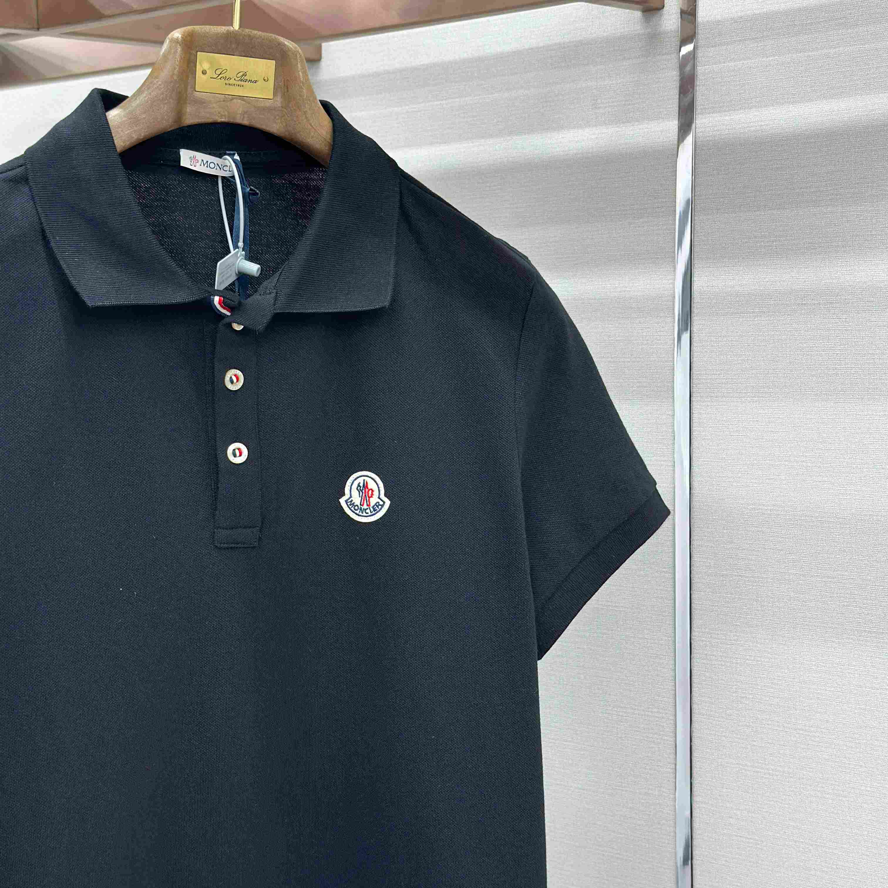 Moncler Logo Patch Cotton Polo Shirt - FashionPlug