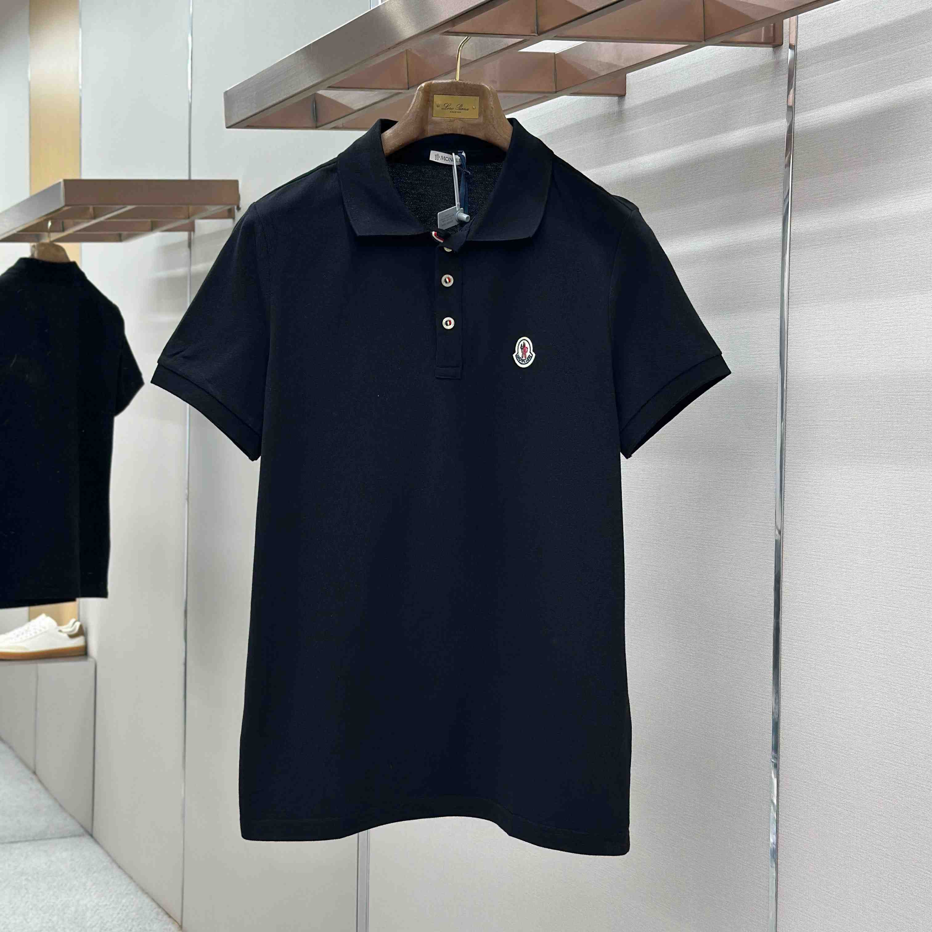 Moncler Logo Patch Cotton Polo Shirt - FashionPlug