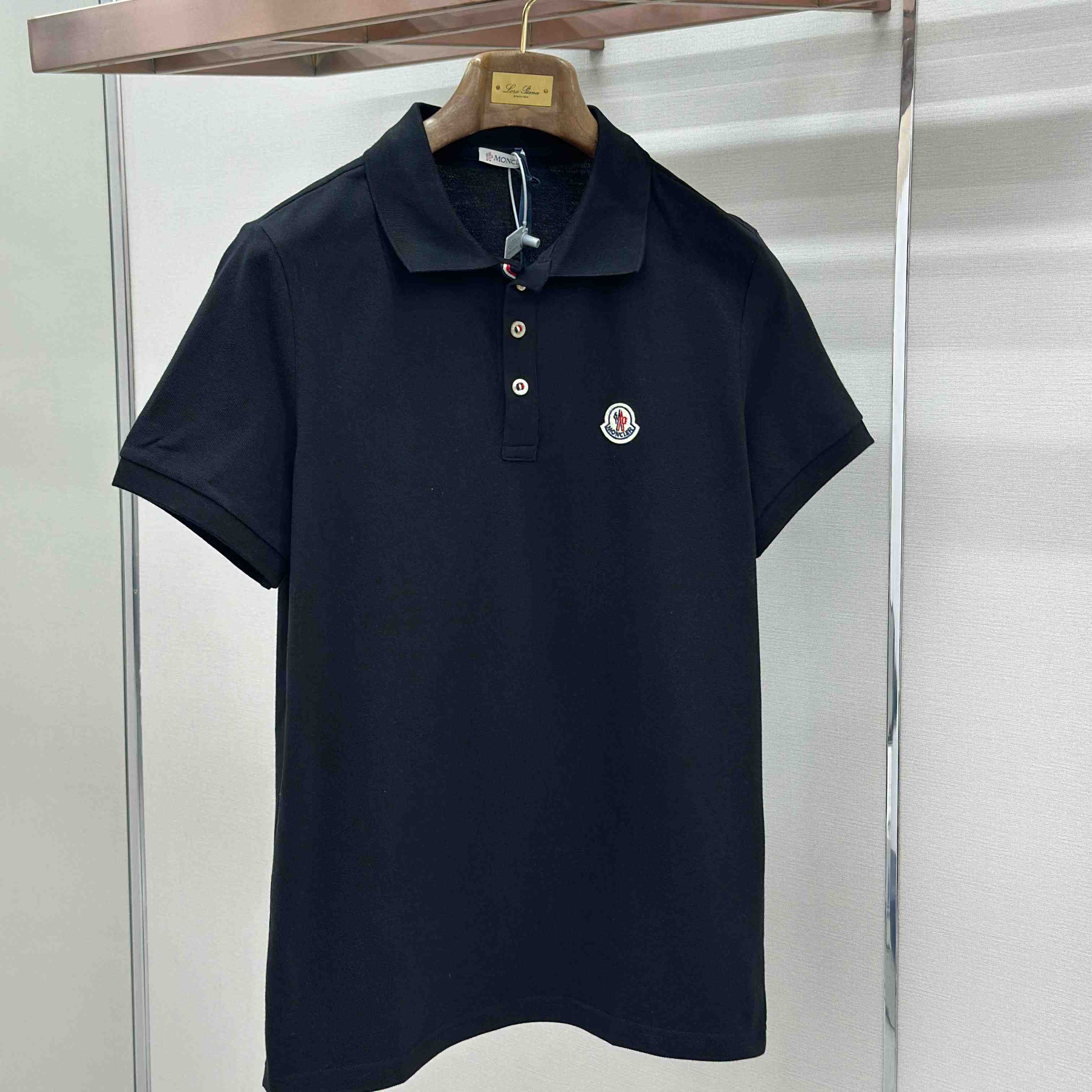 Moncler Logo Patch Cotton Polo Shirt - FashionPlug