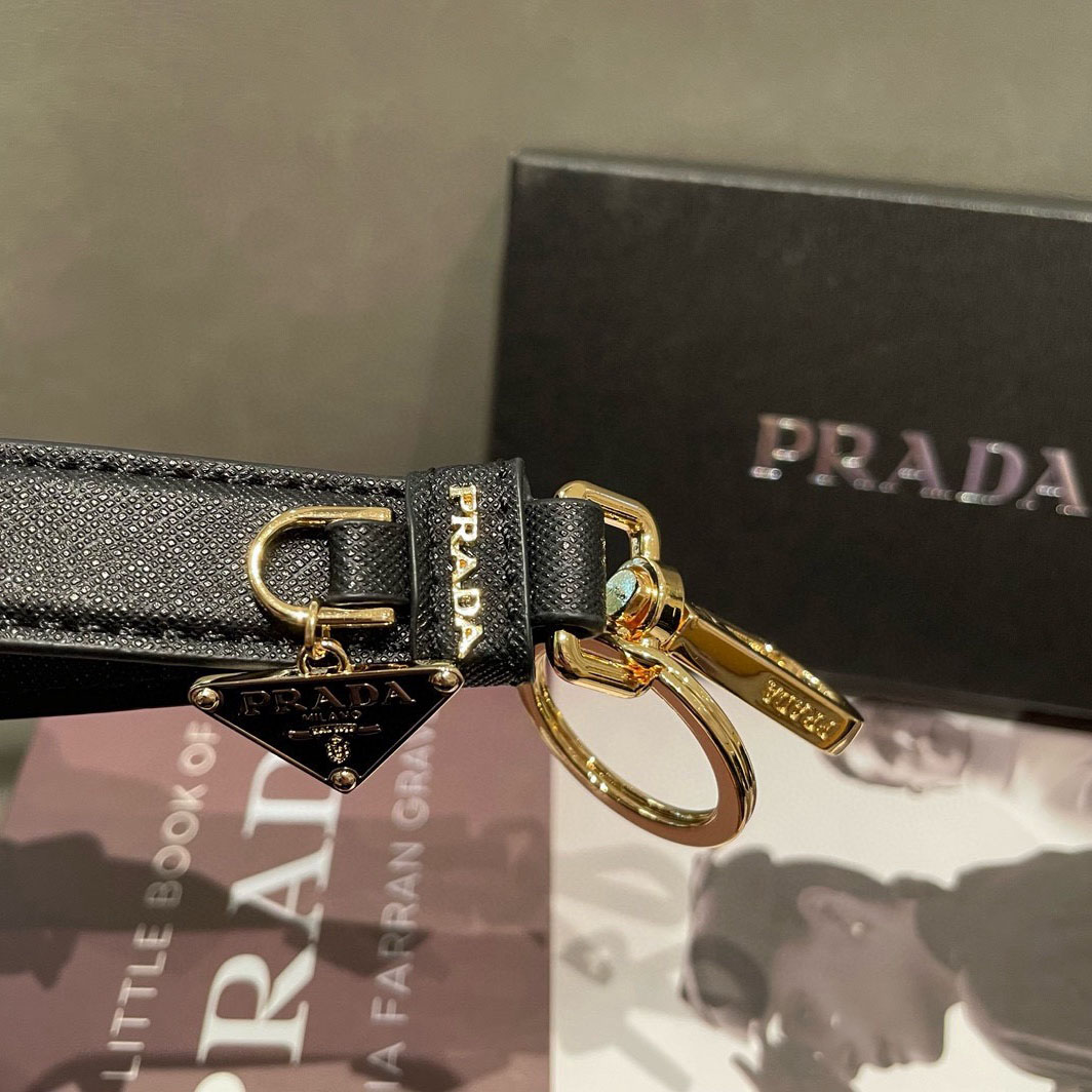 Prada Saffiano Leather Keychain - FashionPlug