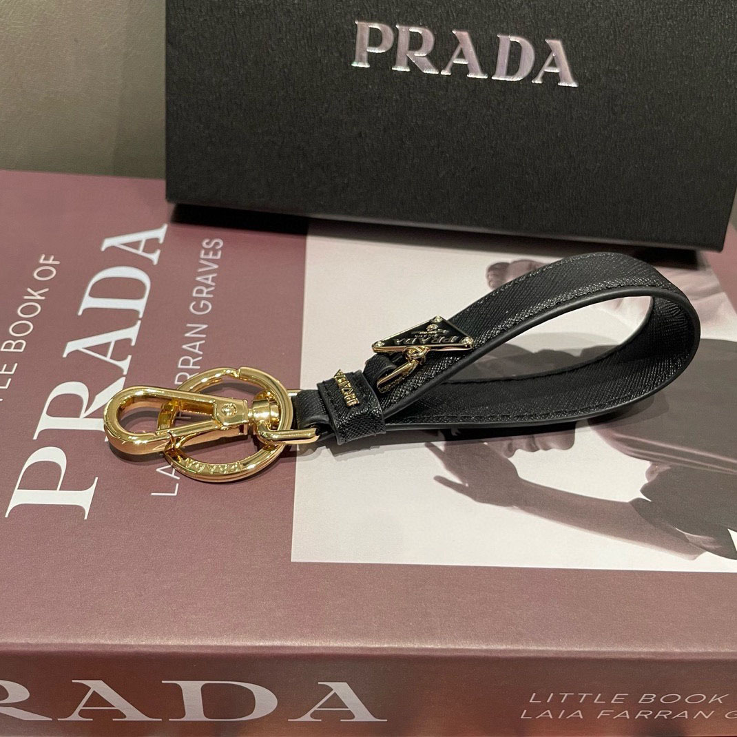 Prada Saffiano Leather Keychain - FashionPlug