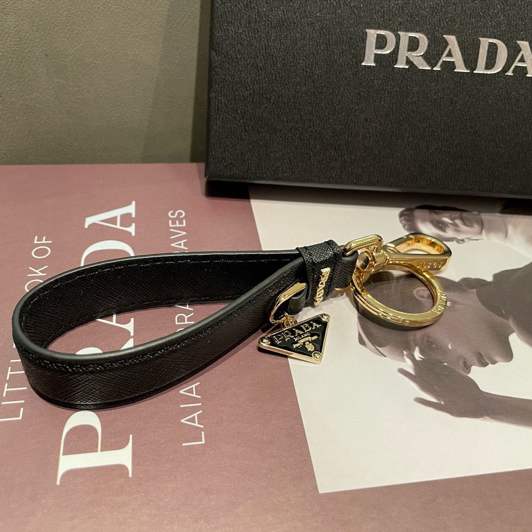Prada Saffiano Leather Keychain - FashionPlug