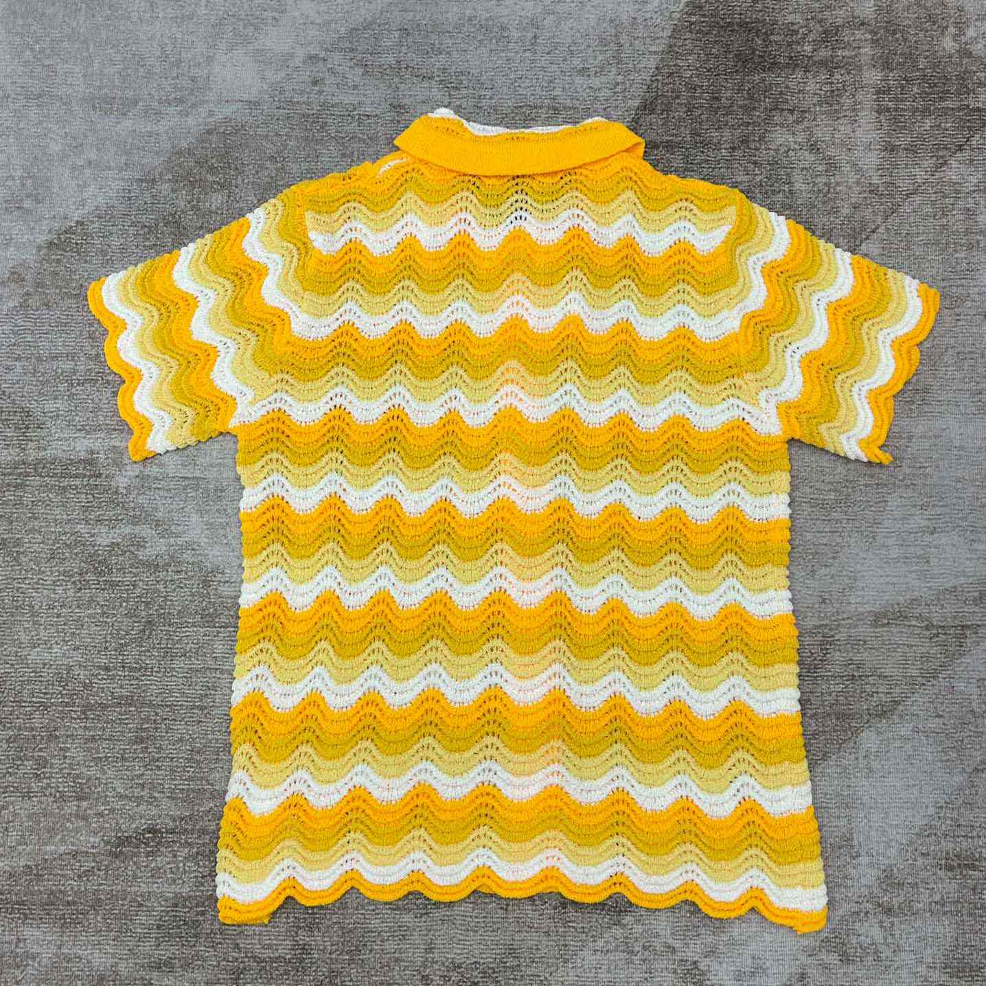 Casablanca Wavy Gradient Open Knit Shirt D009 - FashionPlug