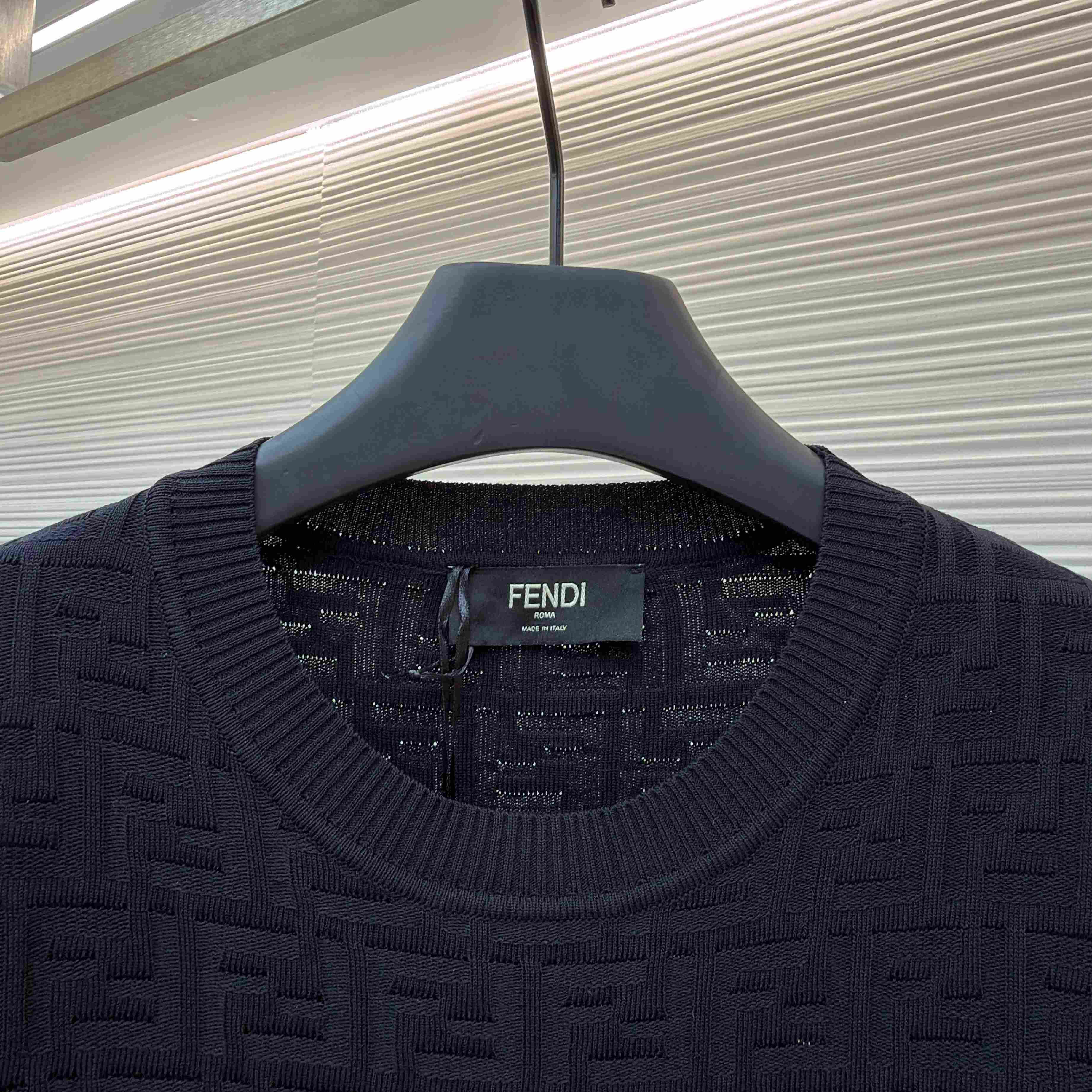 Fendi  Black FF Cotton Pullover - FashionPlug