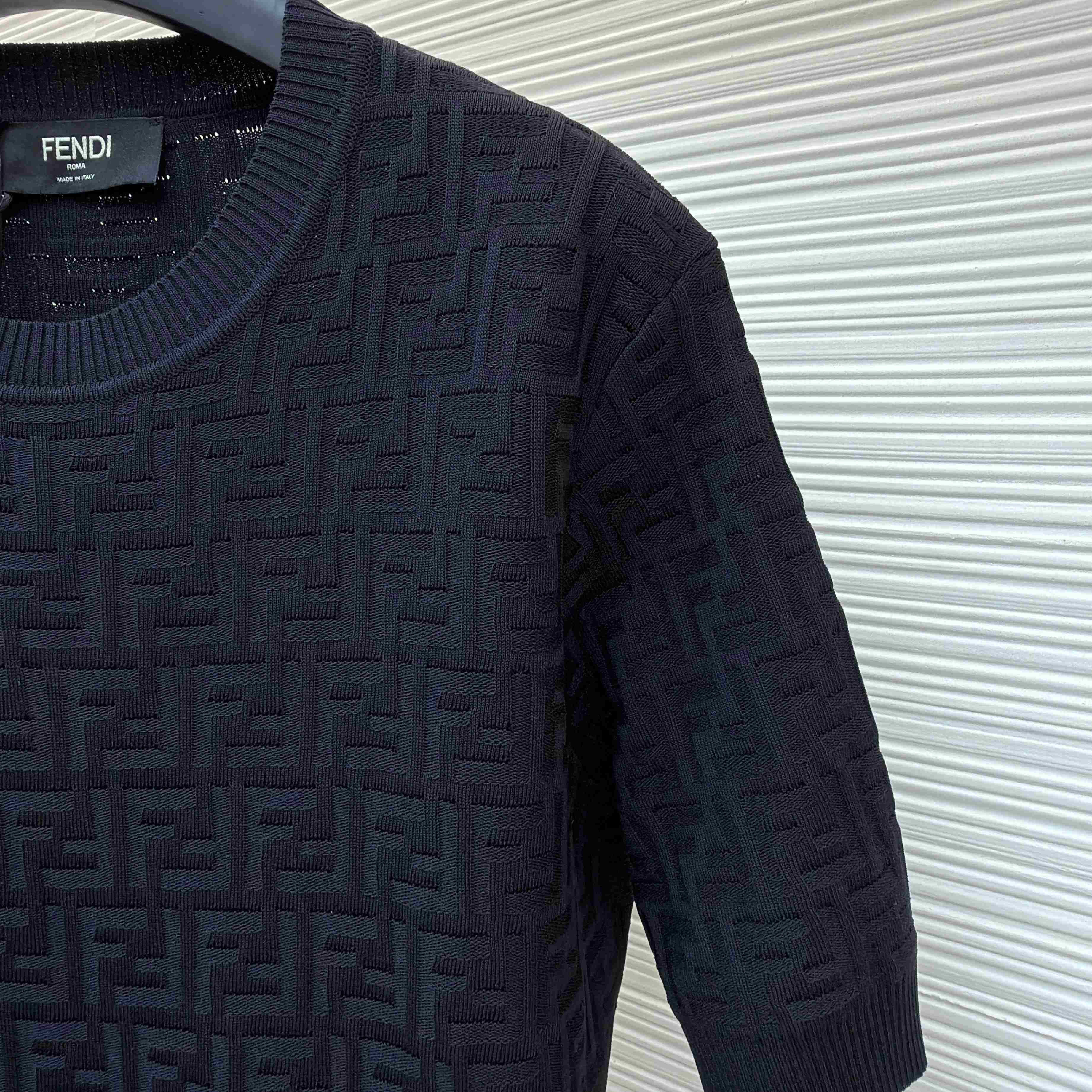 Fendi  Black FF Cotton Pullover - FashionPlug