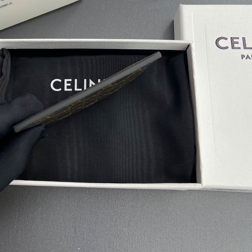 Celine Plain Card Holder IN Triomphe Canvas And Calfskin - FashionPlug