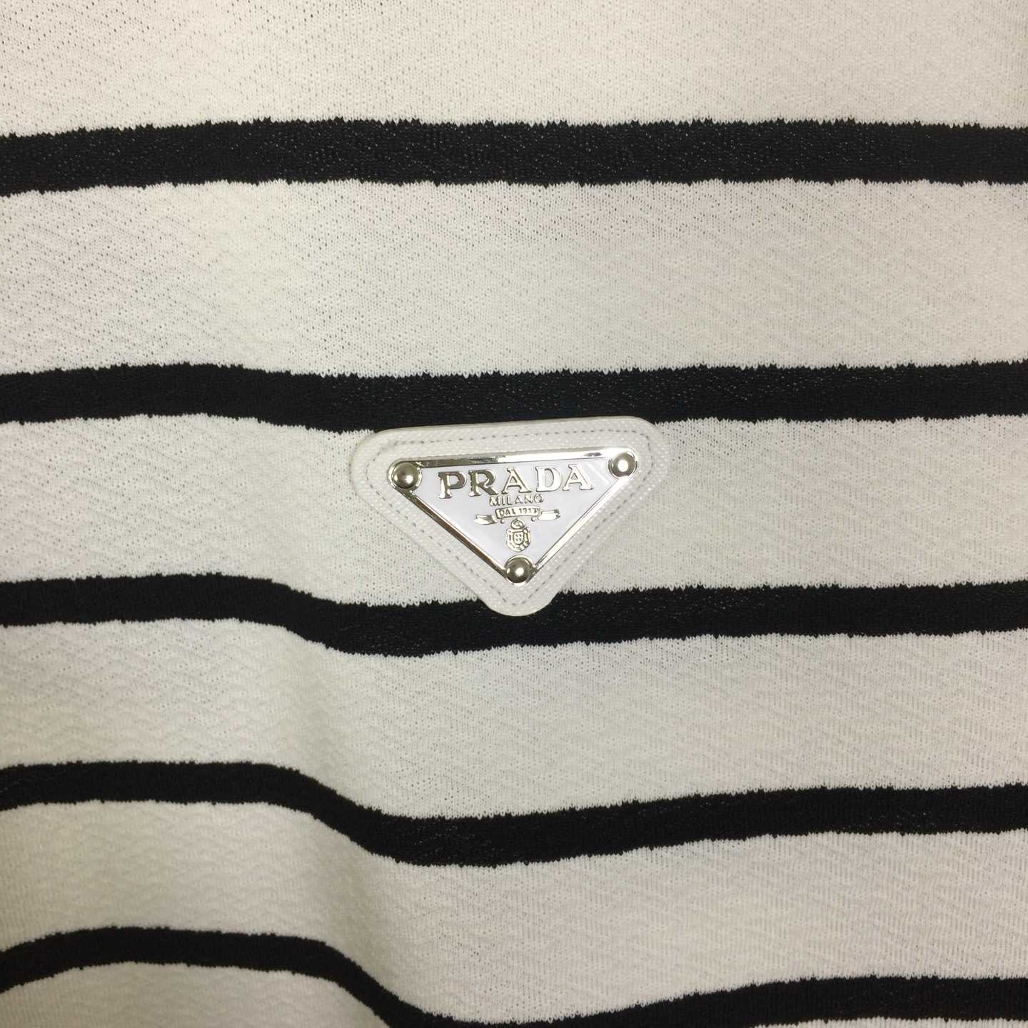 Prada Striped Short Sleeve Cotton T-Shirt - FashionPlug