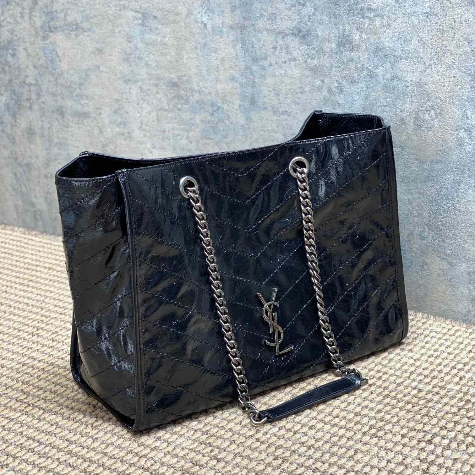 Saint Laurent Niki Textured-Leather Tote - FashionPlug