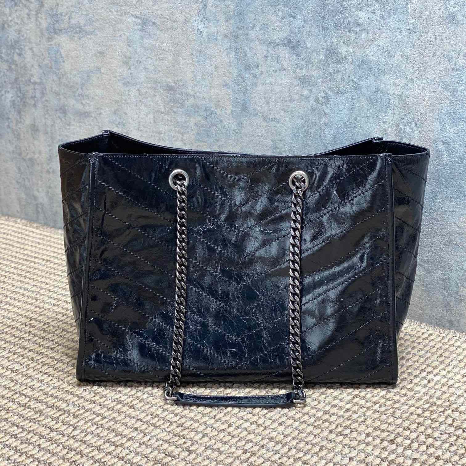 Saint Laurent Niki Textured-Leather Tote - FashionPlug