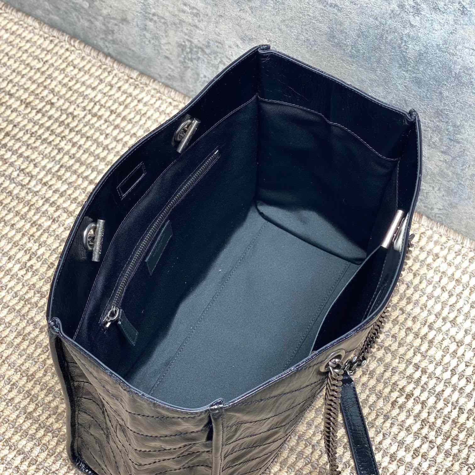 Saint Laurent Niki Textured-Leather Tote - FashionPlug