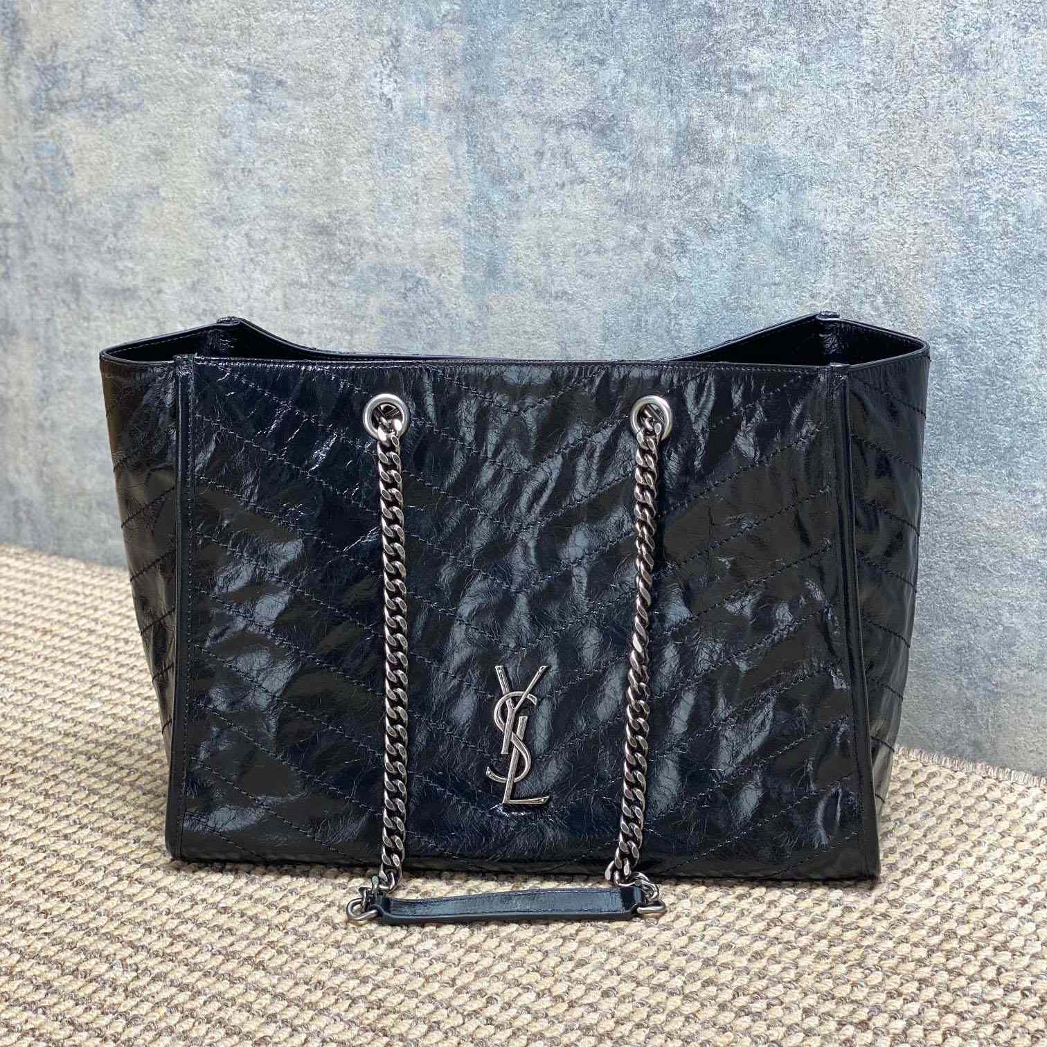 Saint Laurent Niki Textured-Leather Tote - FashionPlug