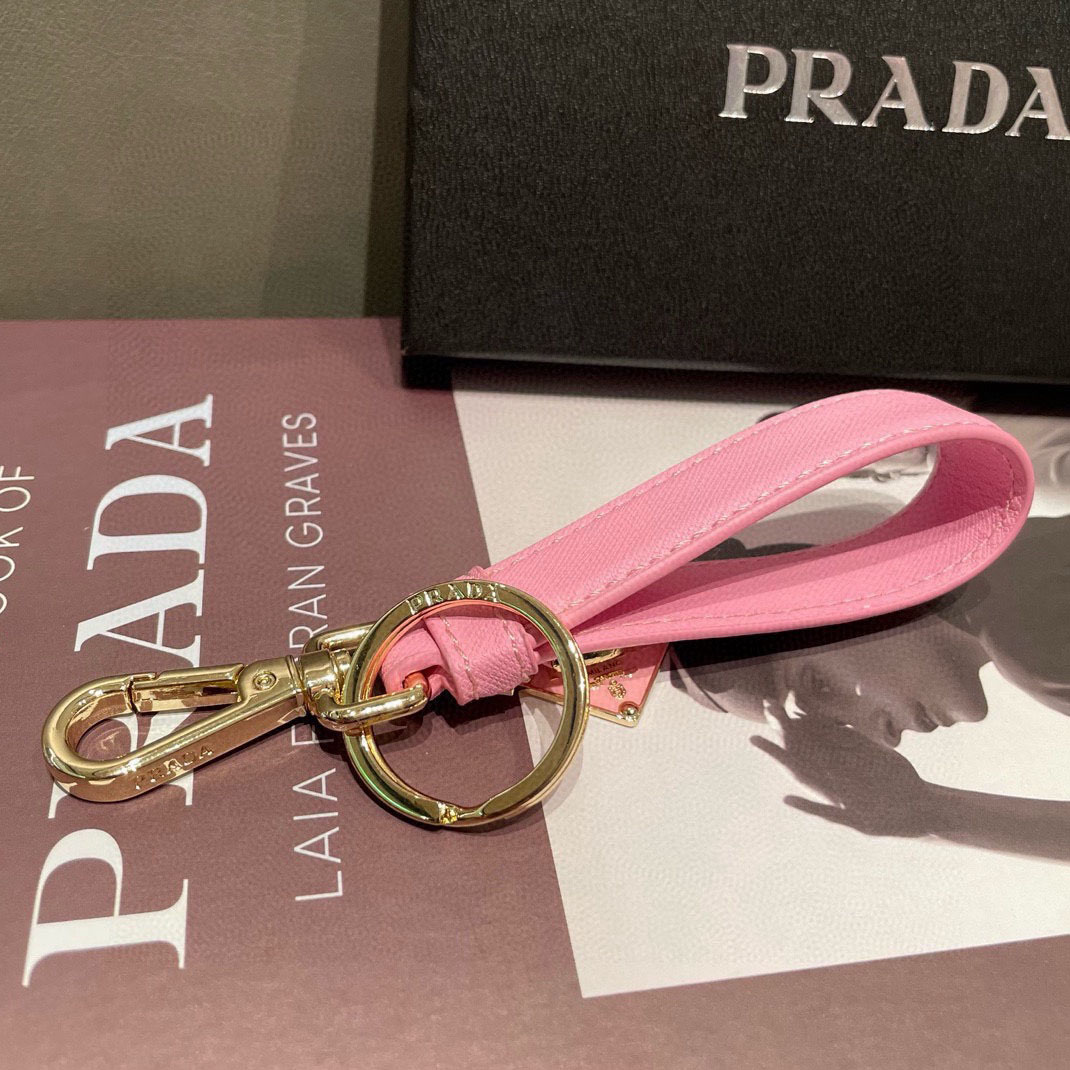 Prada Saffiano Leather Keychain - FashionPlug
