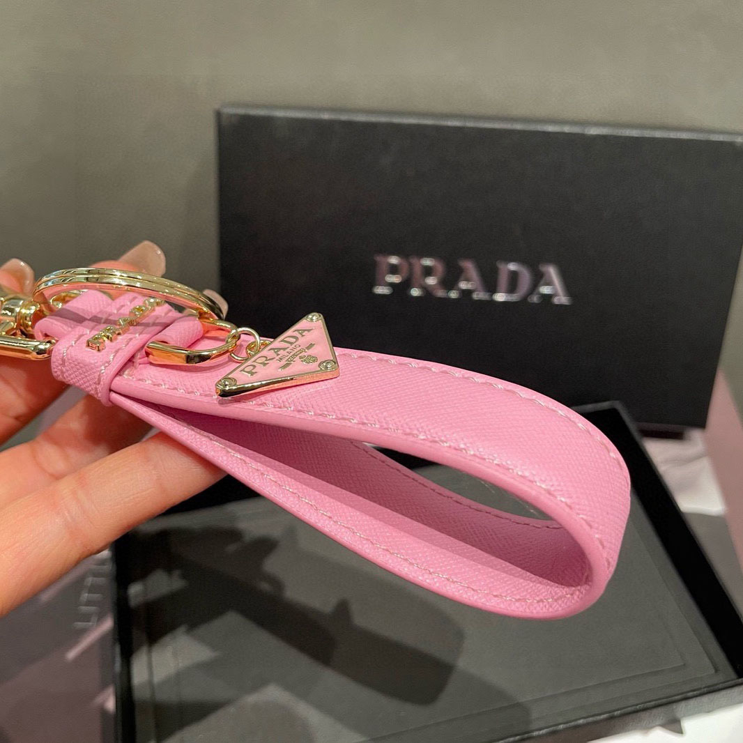Prada Saffiano Leather Keychain - FashionPlug