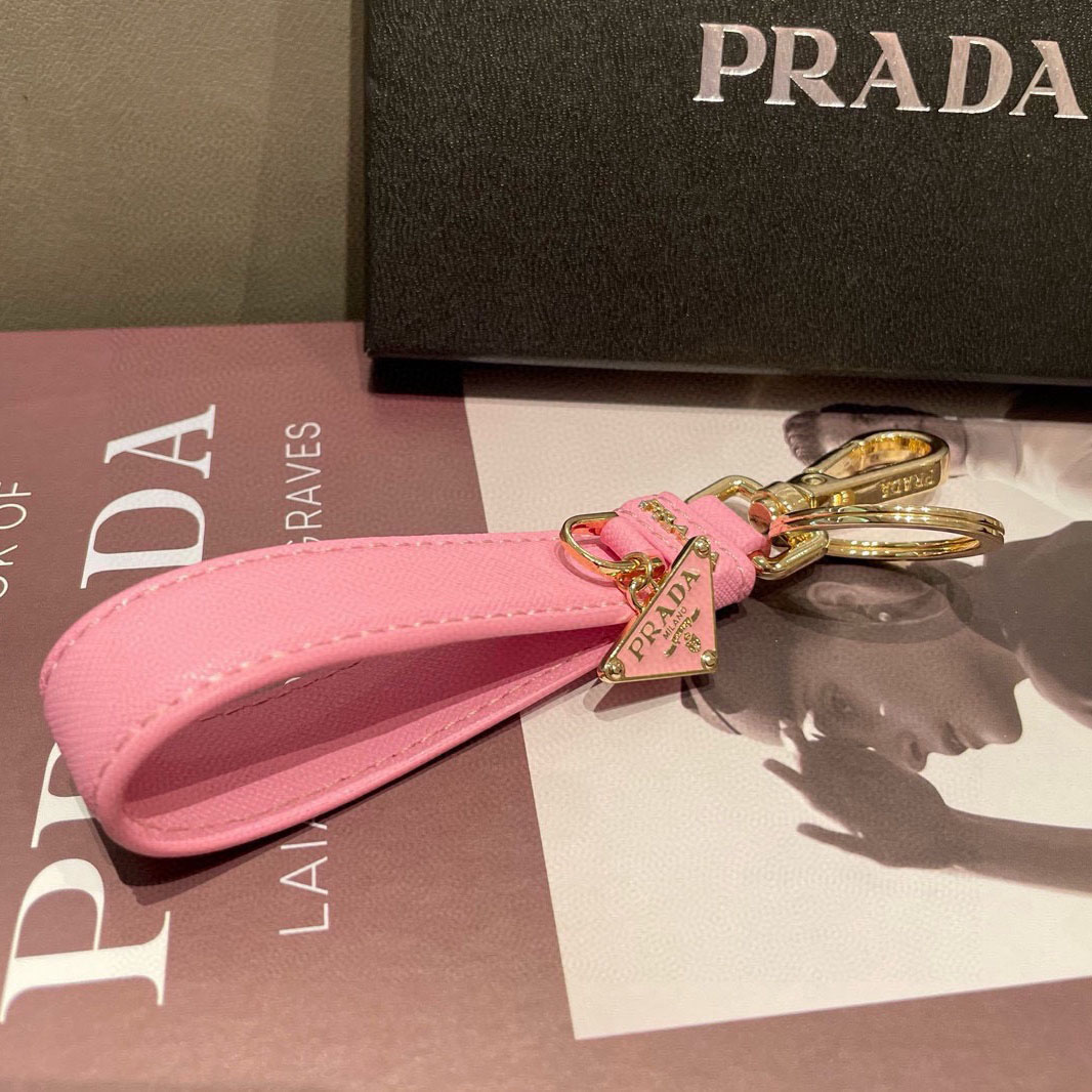 Prada Saffiano Leather Keychain - FashionPlug