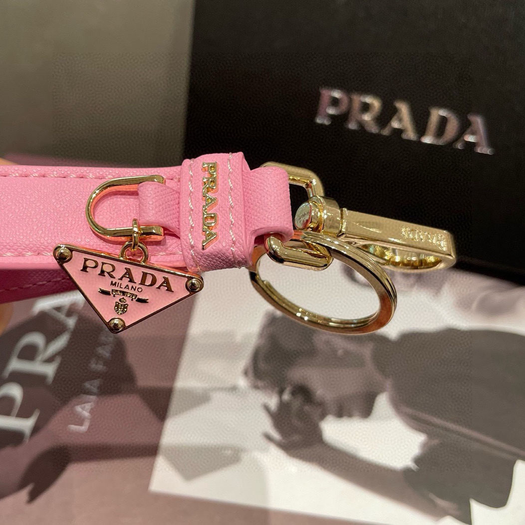 Prada Saffiano Leather Keychain - FashionPlug
