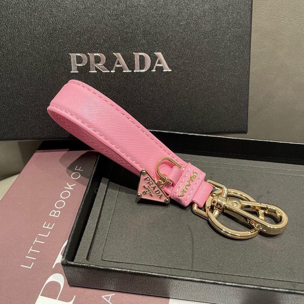 Prada Saffiano Leather Keychain - FashionPlug