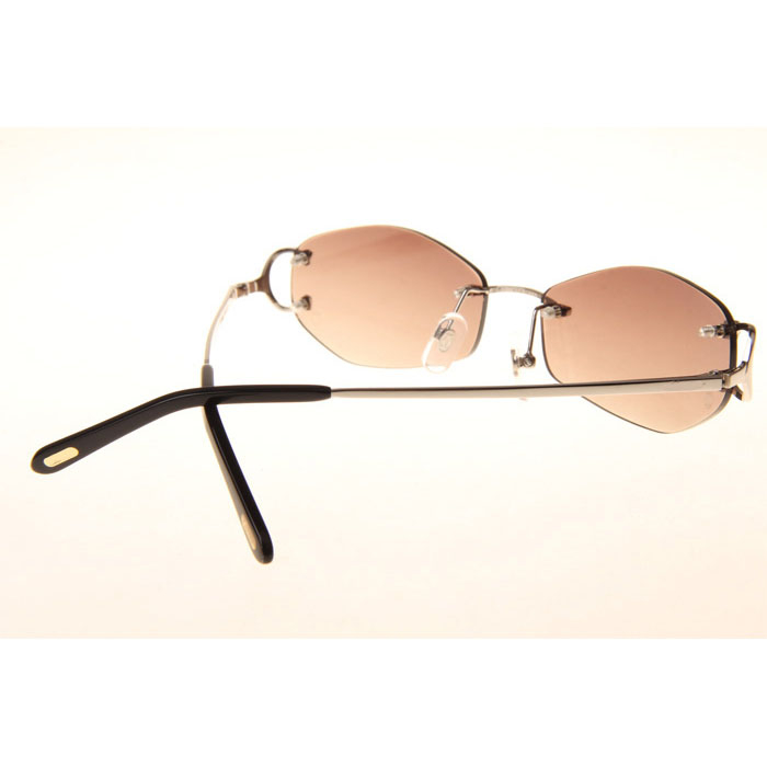 Cartier CT 4193831 Sunglasses In Silver Gradient Brown - FashionPlug