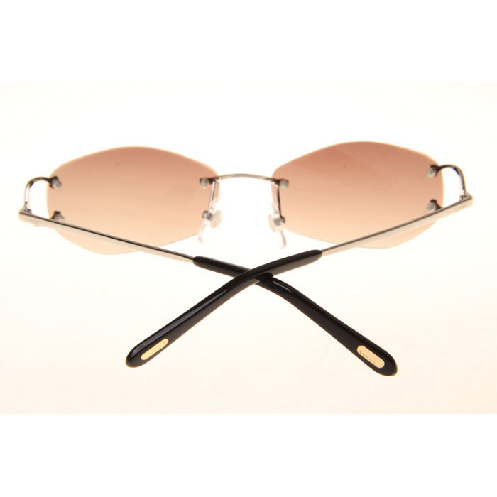 Cartier CT 4193831 Sunglasses In Silver Gradient Brown - FashionPlug