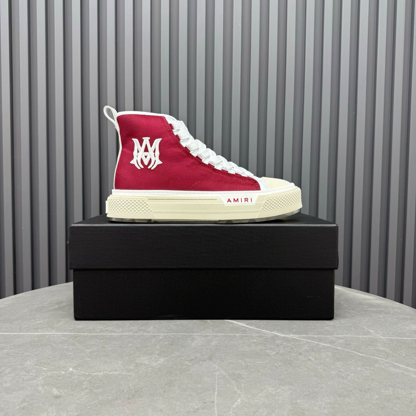 Amiri Burgundy Court Hi Sneakers - FashionPlug