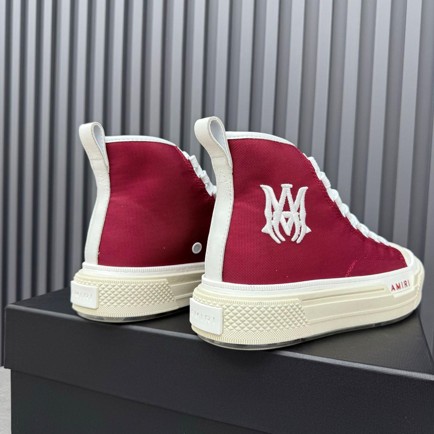 Amiri Burgundy Court Hi Sneakers - FashionPlug