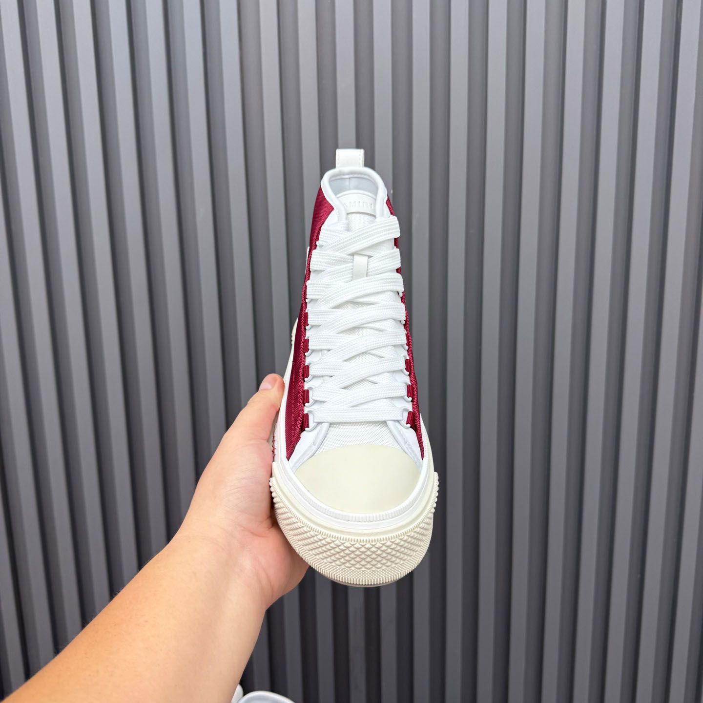 Amiri Burgundy Court Hi Sneakers - FashionPlug